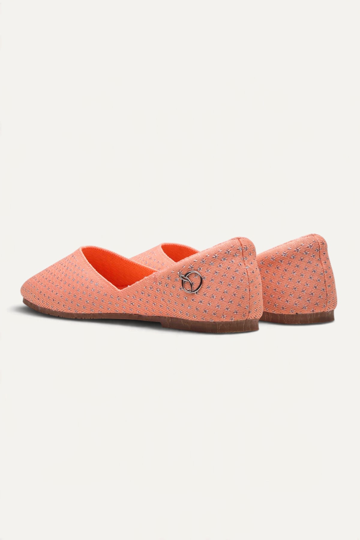 Sitara Juttis in Coral Silver, pair, side view