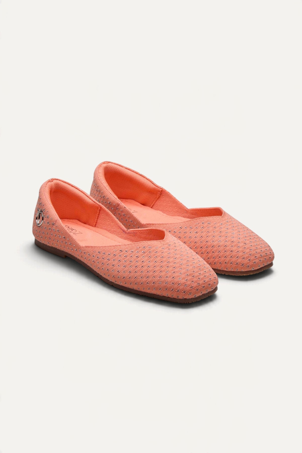 Sitara Juttis in Coral Silver, rPET knit, machine washable