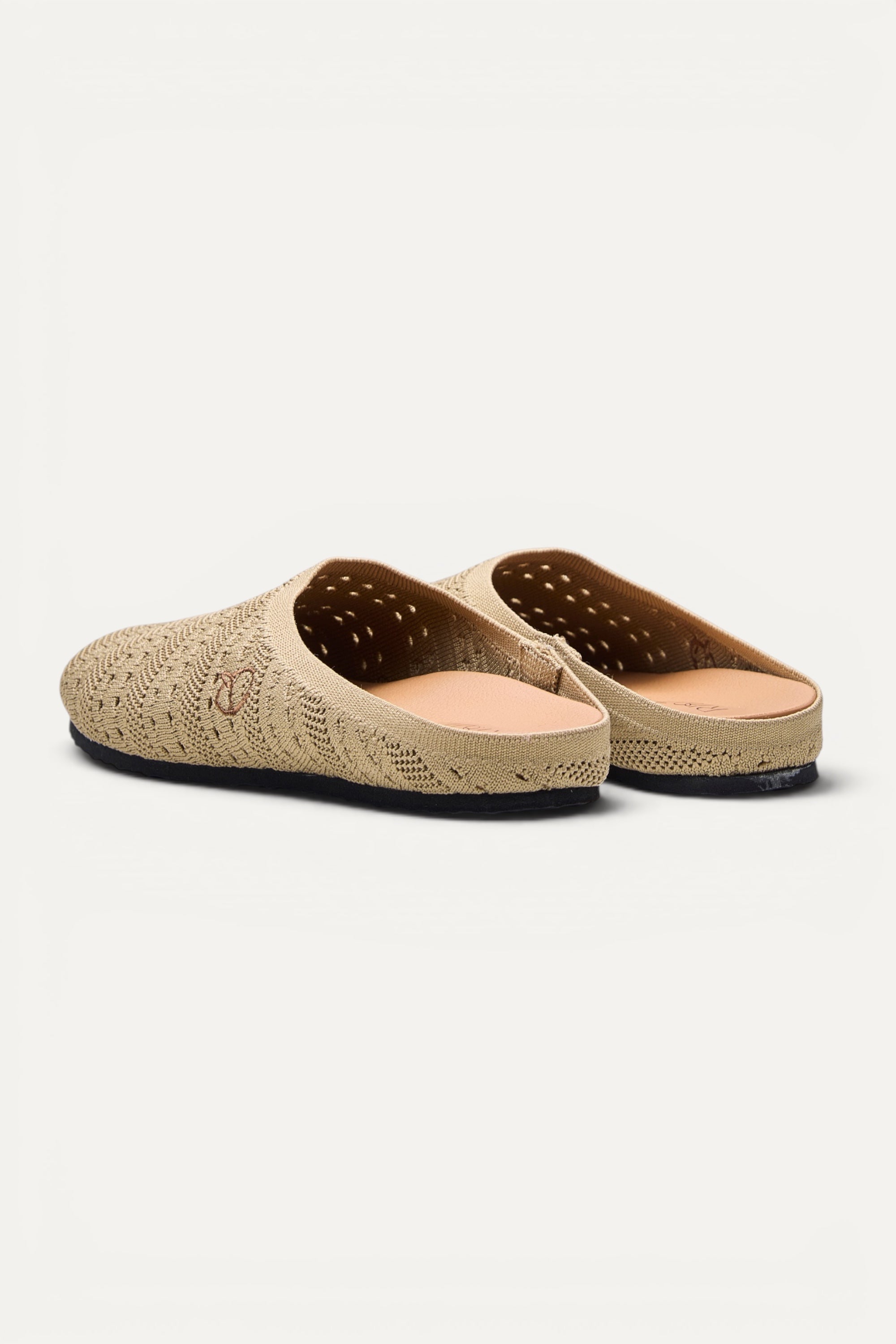 Sand Rioz Lumi Mules — vegan slip-on knit clogs for daily wear and errands, machine washable.