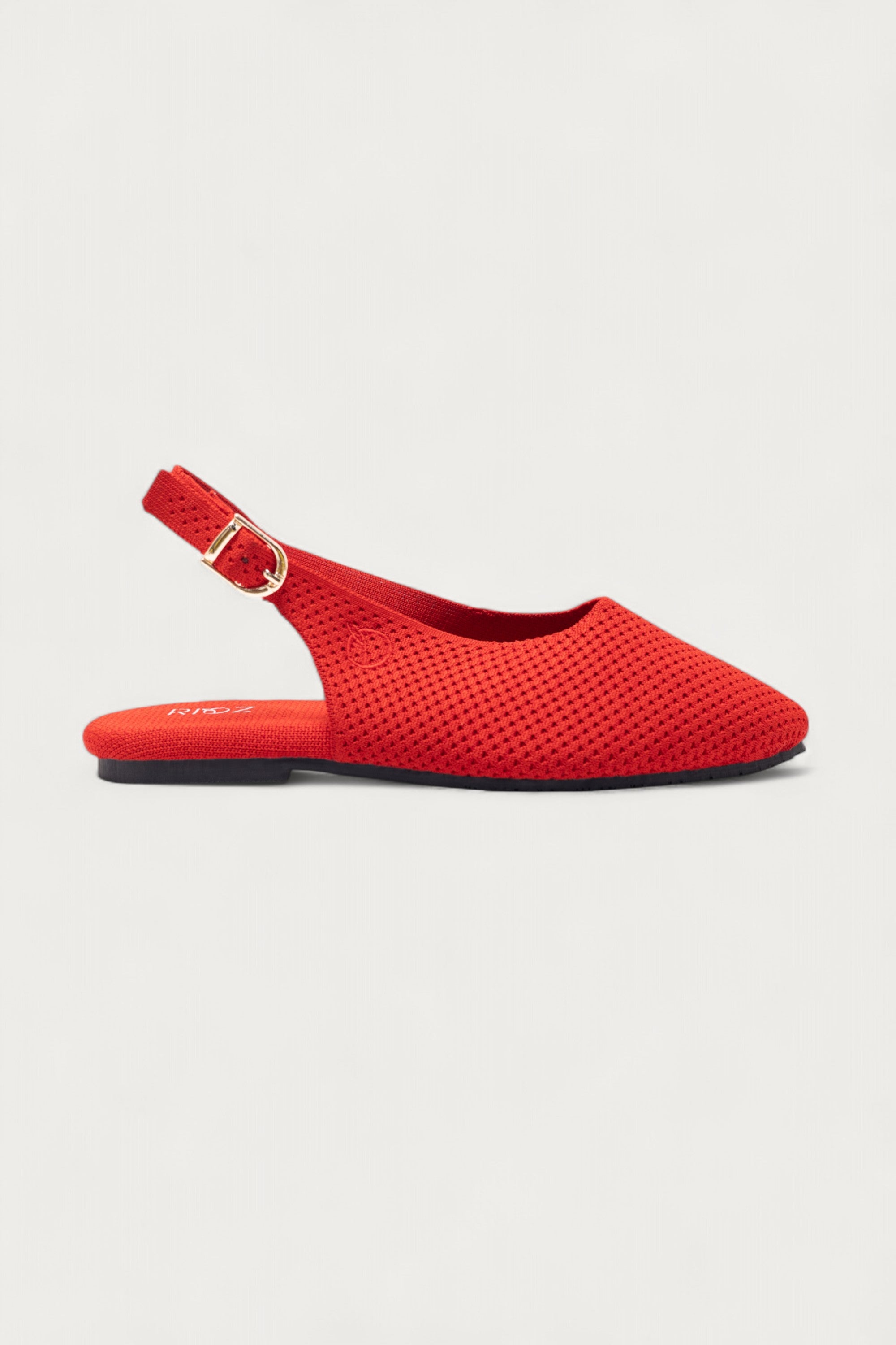 rioz store-eco friendly sandals-women flats-eco friendly and sustainable shoe- red falt sandals