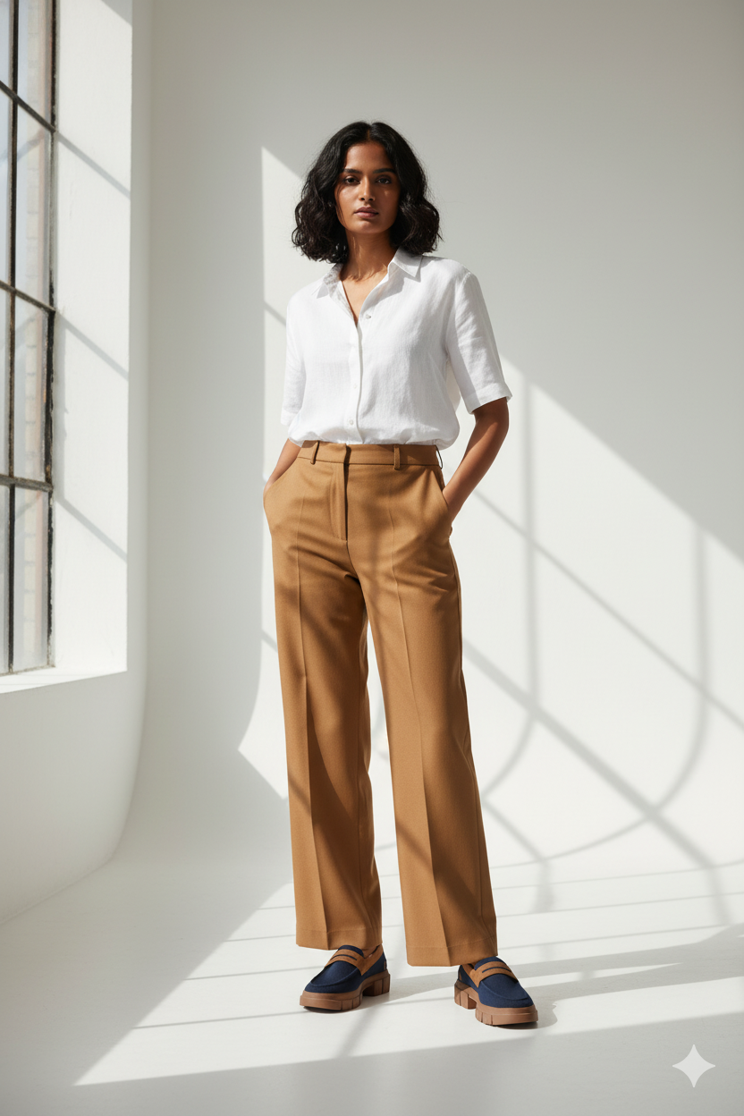 Rioz blue and brown slip-on loafers for women with eco-friendly breathable knit fabric and cushioned sole