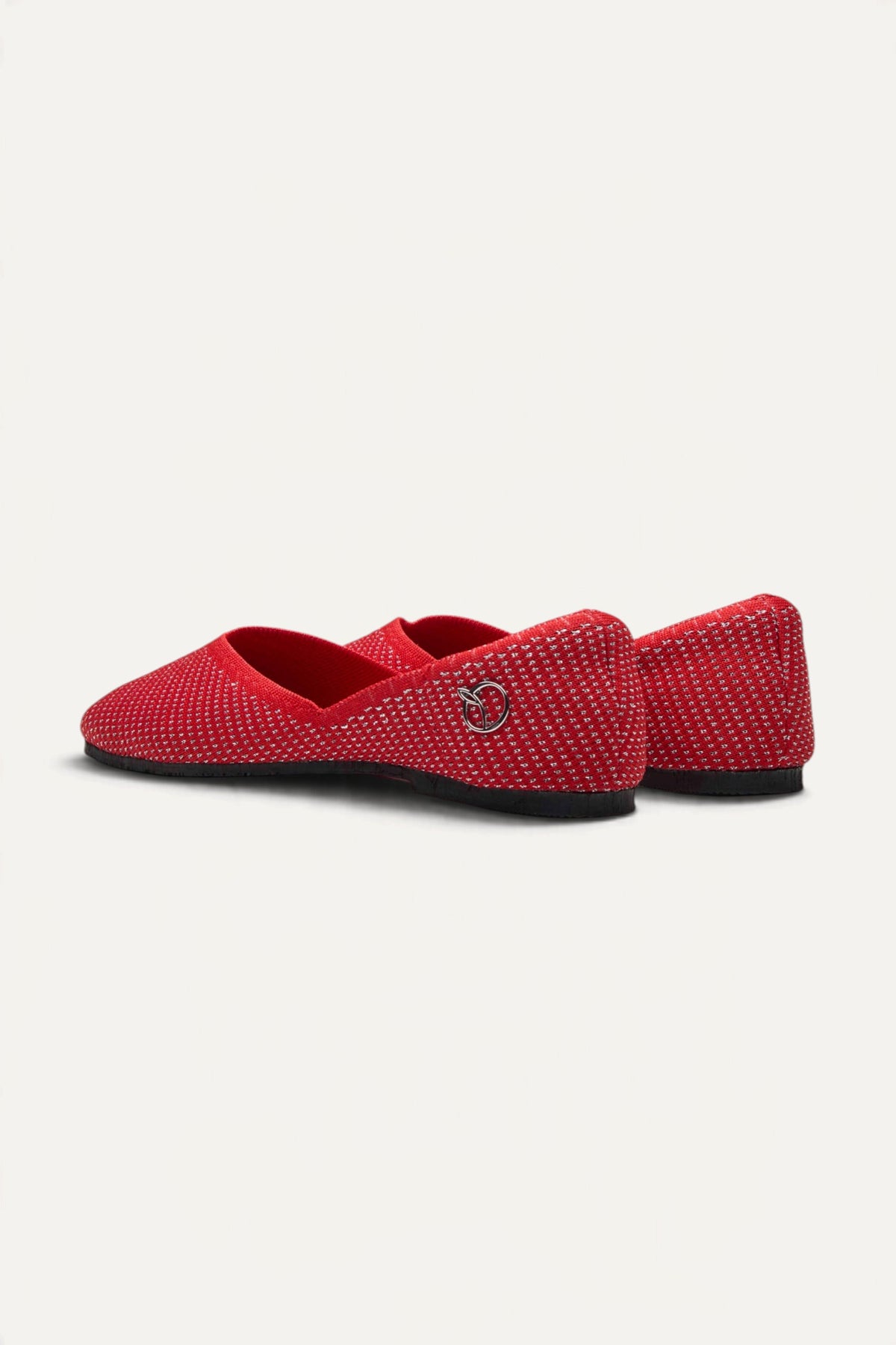 Sitara Juttis in Red Silver, pair, side view
