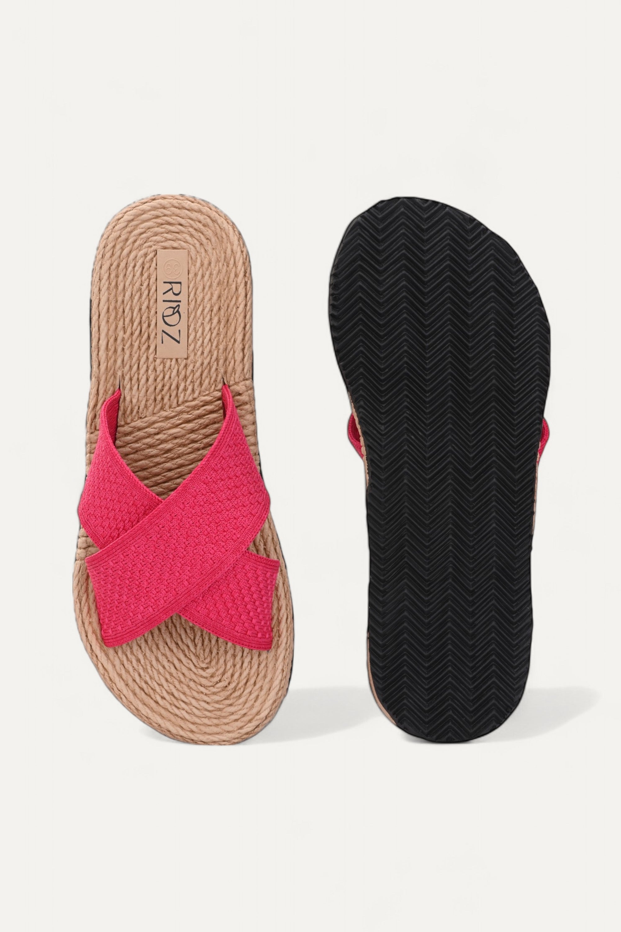Rioz store-women flats -comfortable-eco friendly-sustainable- flats shoe for women-party wear sandals-pink cross sandal