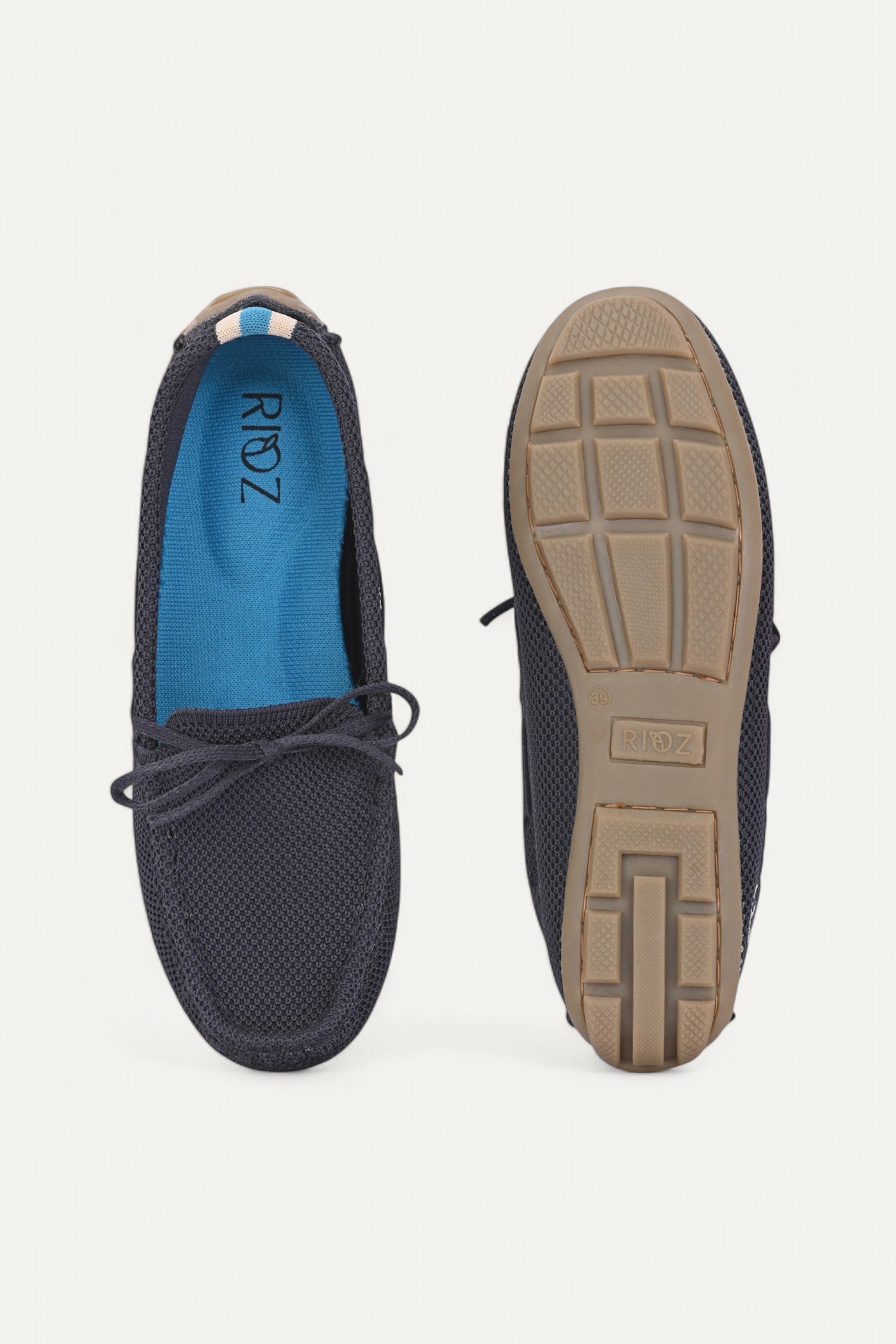 rioz store- sneakers for women- lace up sneakers - eco friendly shoe-sustainable footwear-beige loafers-blue Loafers