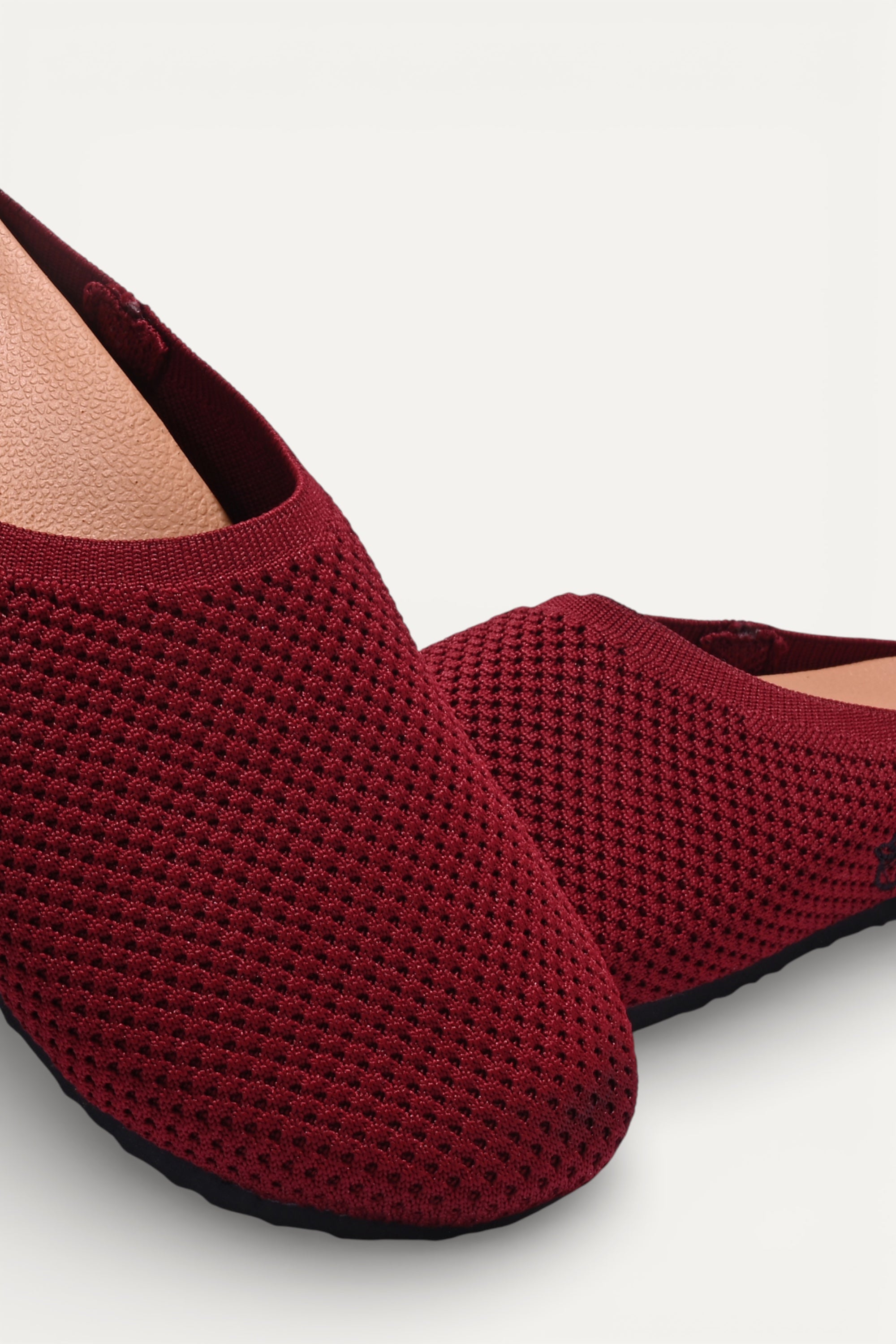 Rioz women maroon slip-on loafers breathable, knit fabric and soft cushioned insole casual footwear