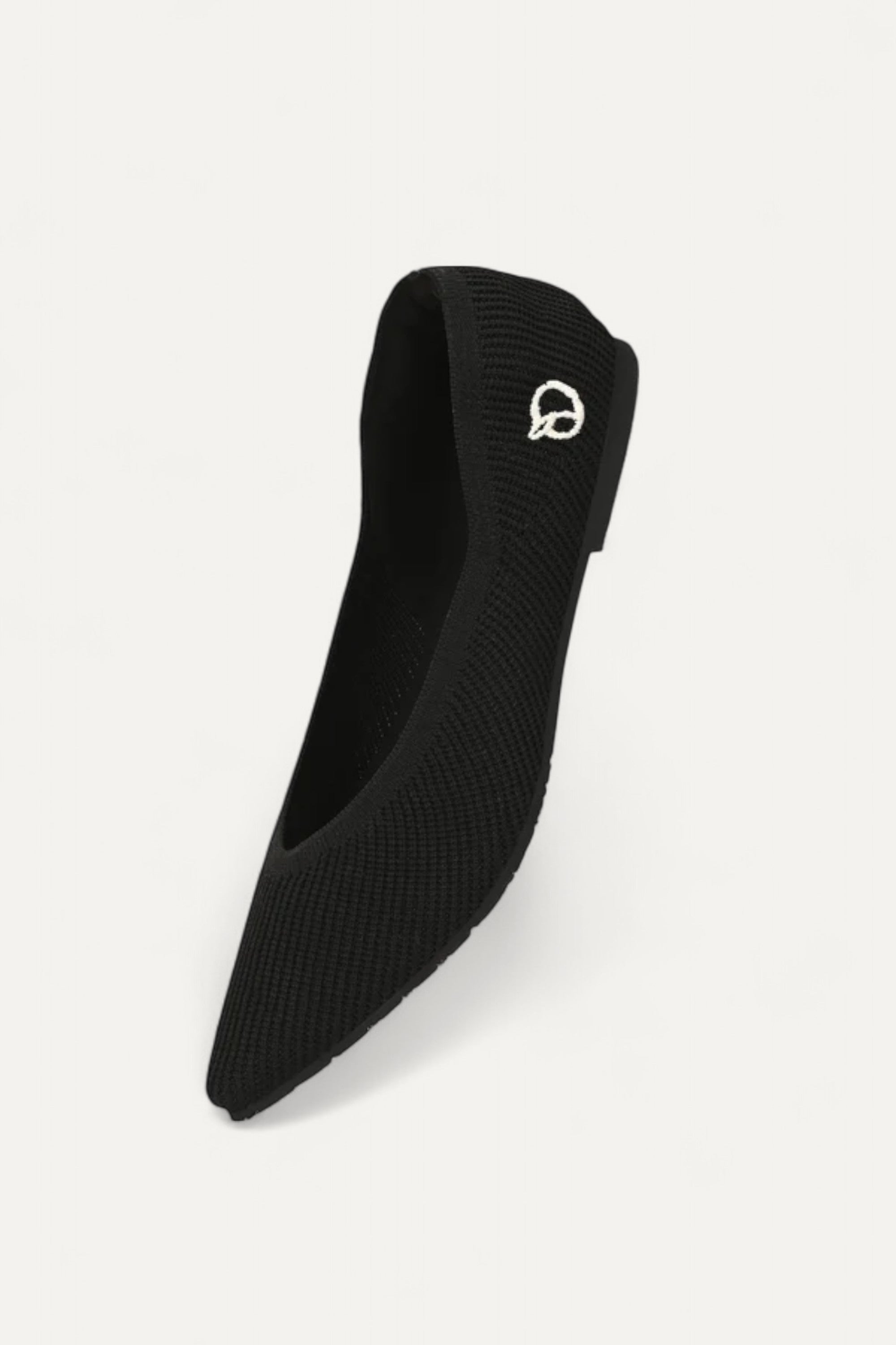Rioz black pointed toe flats for women with breathable knit fabric and lightweight sole-eco friendly footwear