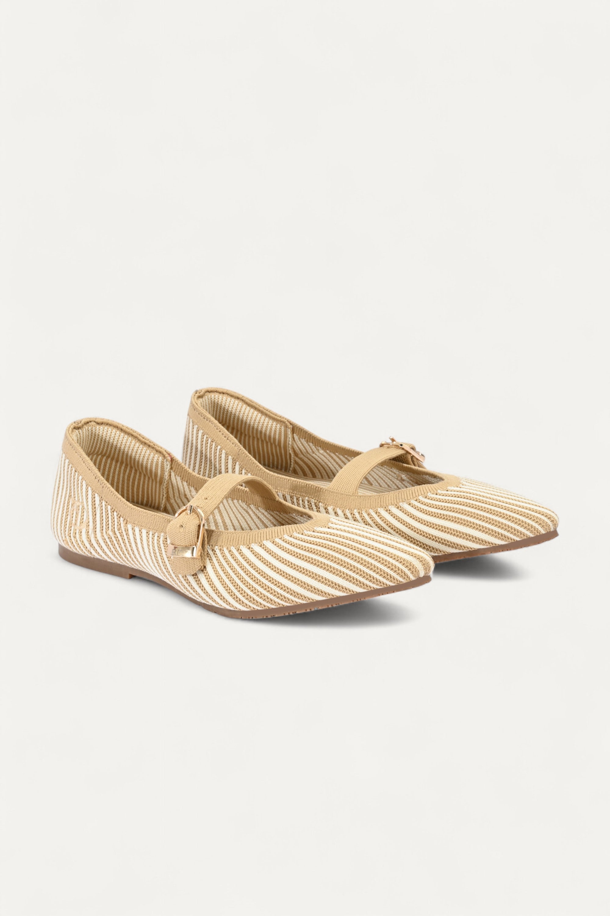 Rioz Cream Veloce Mary Janes for women with breathable knit fabric and adjustable strap-eco friendly Jane flats-sustainable footwear