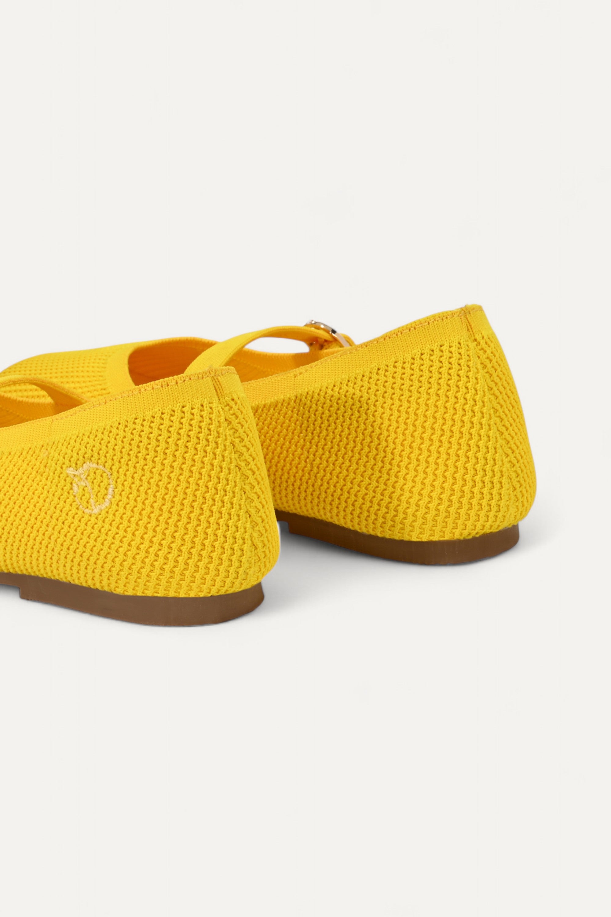Rioz Yellow Mary Jane flats for women with breathable knit fabric and adjustable strap-eco friendly Jane flats-sustainable footwear