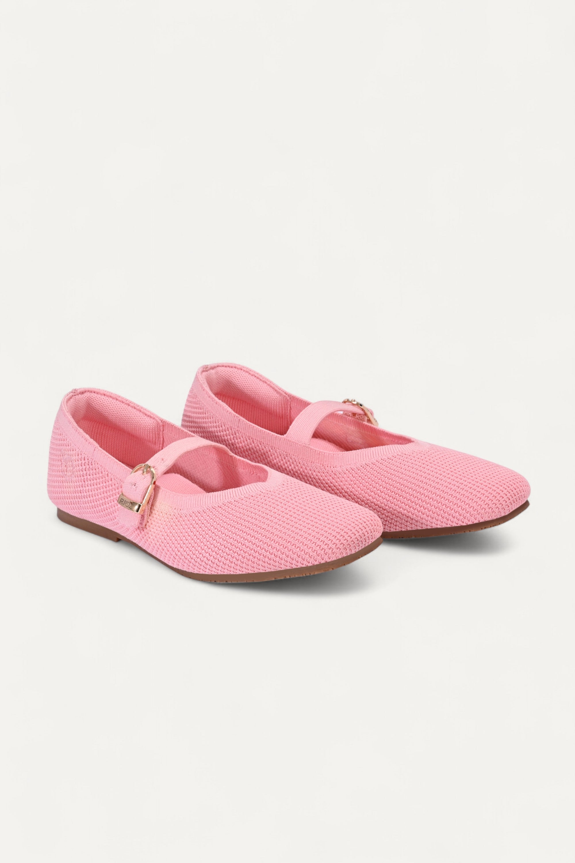 Rioz pink Mary Jane flats for women with breathable knit fabric and adjustable strap-eco friendly Jane flats-sustainable footwear