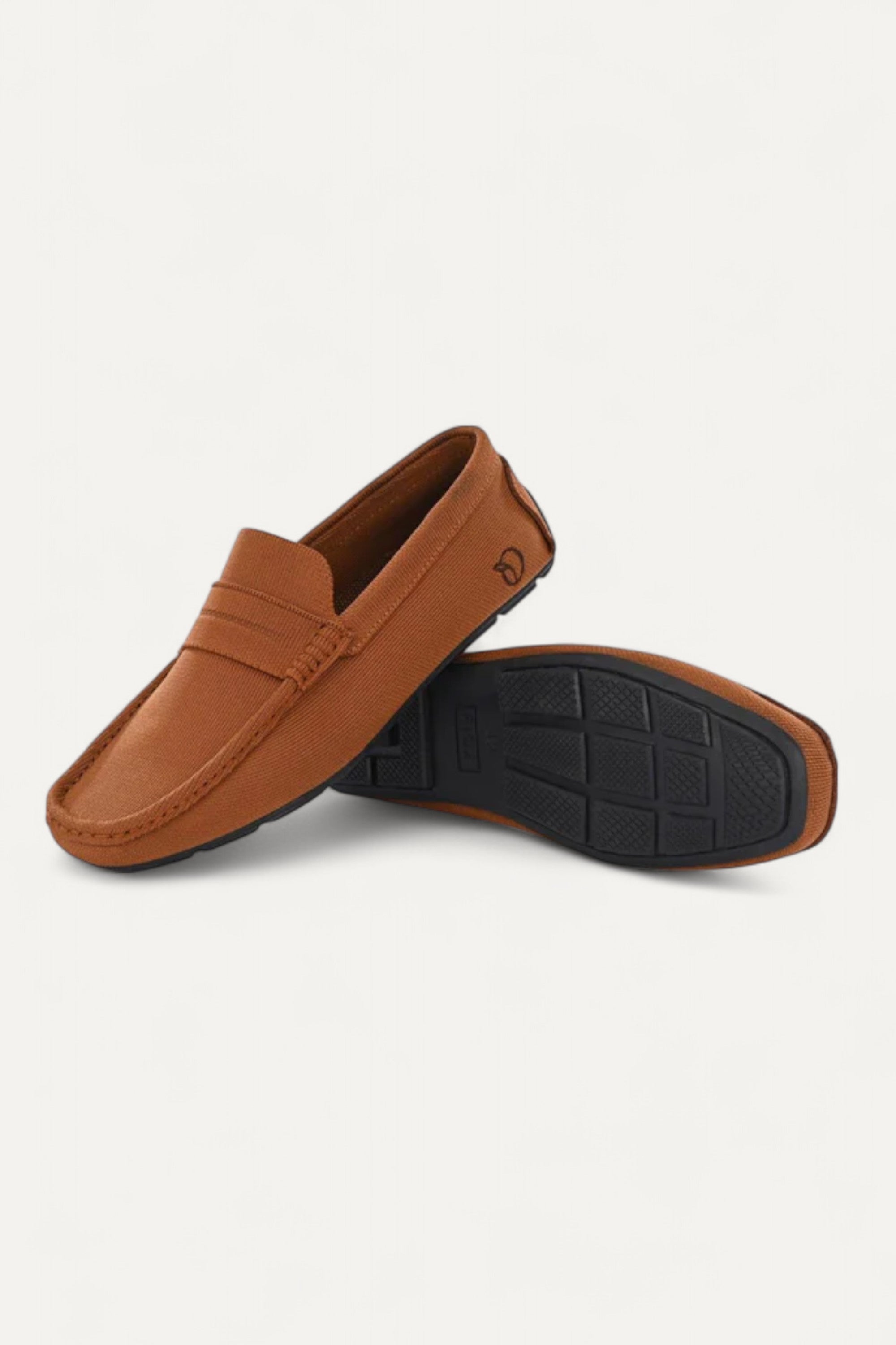 Rioz brown all-day-man-loafer-tan for women with breathable knit straps and cushioned sole eco-friendly fabric and cushioned sole