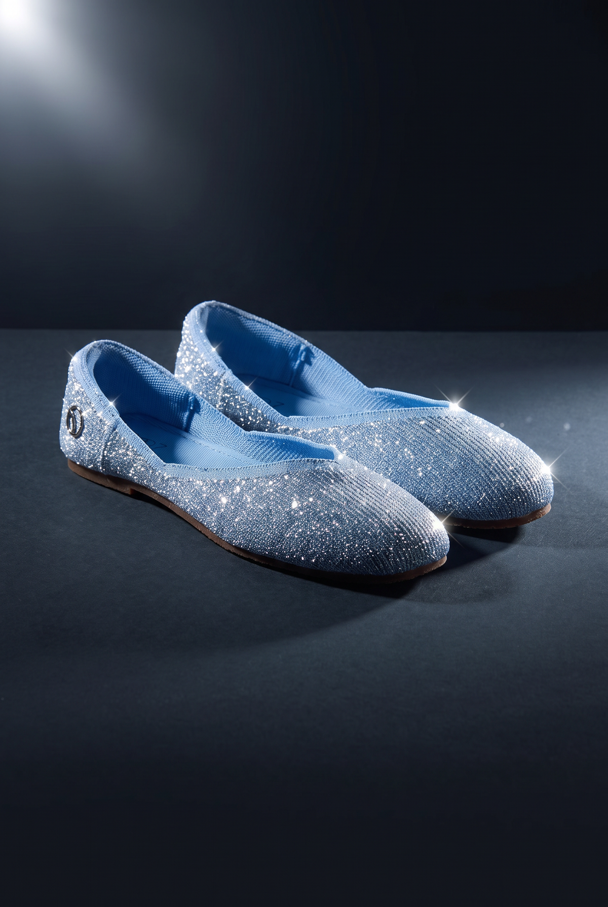 Sitara Juttis Sky Blue Silver shimmer and shape, sparkling jutti pair
