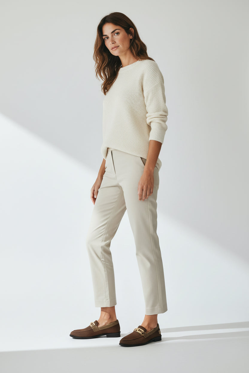 Rioz Brown knit slip-on loafers with brown trim and gold buckle detail, eco-friendly fabric and cushioned sole casual shoes