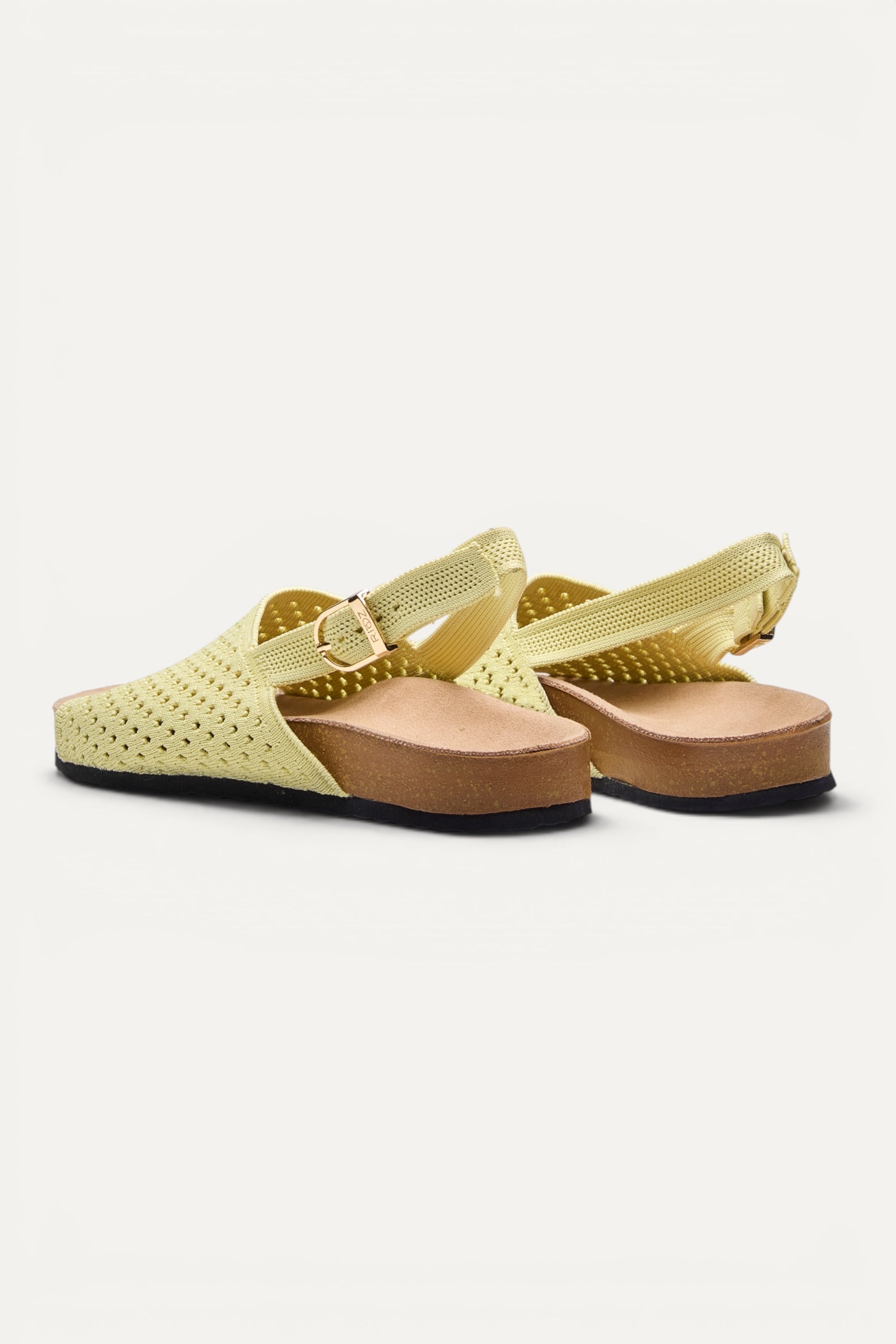 Lime Rioz Mira Sandals — vegan pointelle knit sandals for summer and statement looks, machine washable.