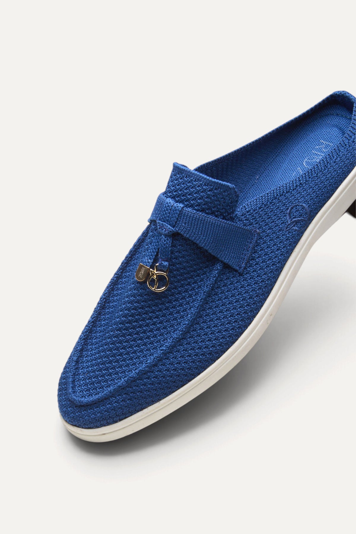 Coco Mules in Blue, rPET knit, machine washable