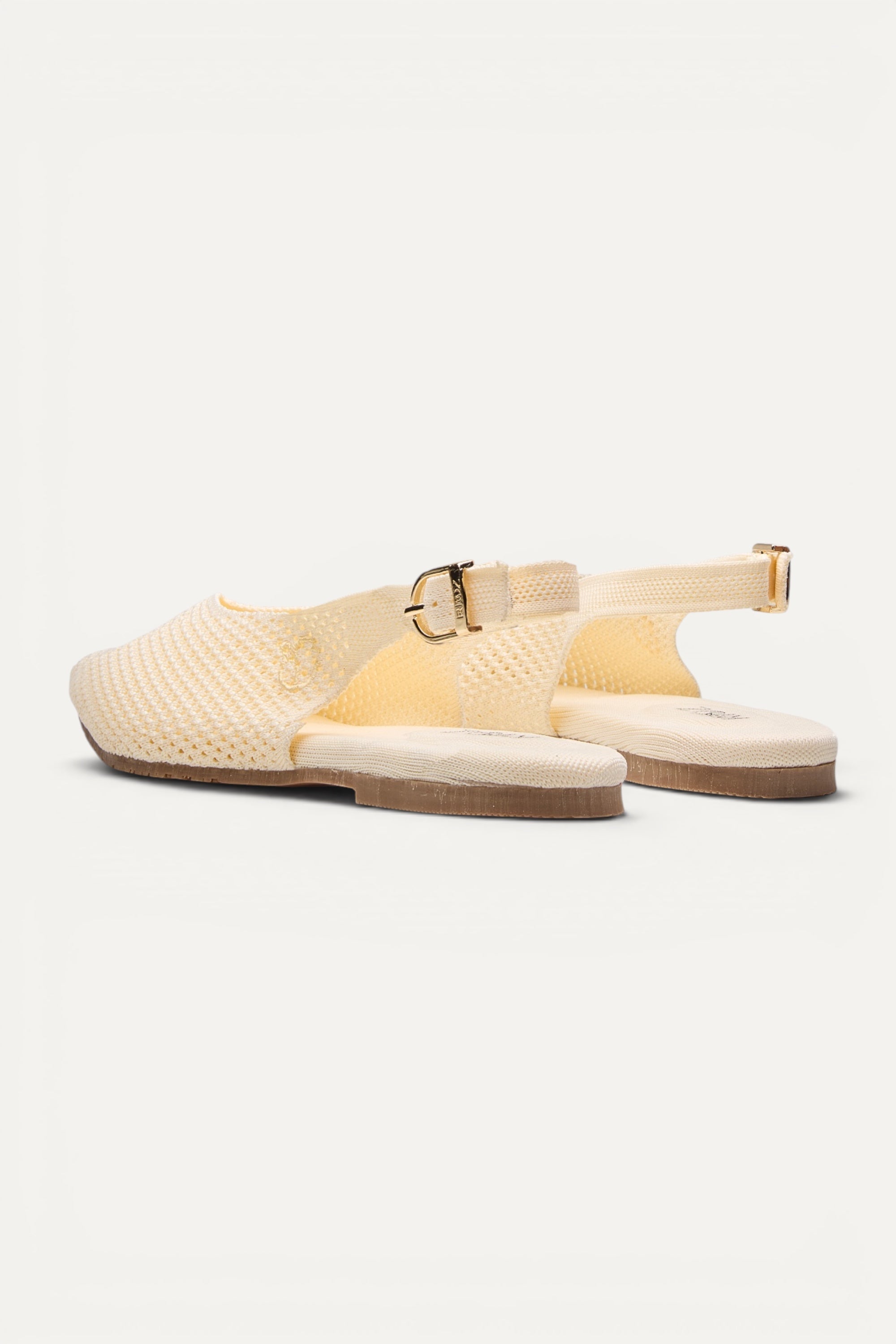 Ivory Rioz Airknit Slingbacks — vegan pointed-toe knit flats for summer and daily wear, machine washable.