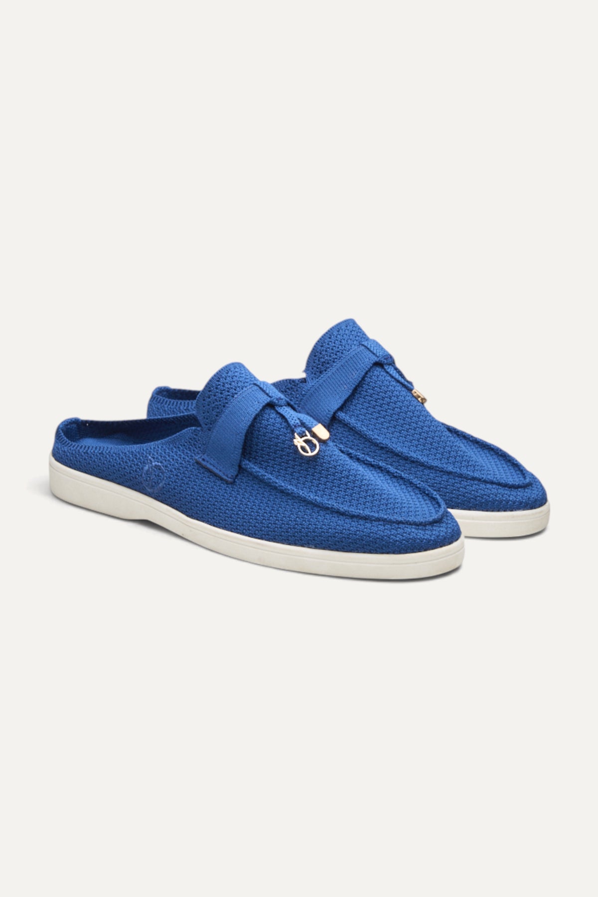 Coco Mules in Blue, rPET knit, machine washable