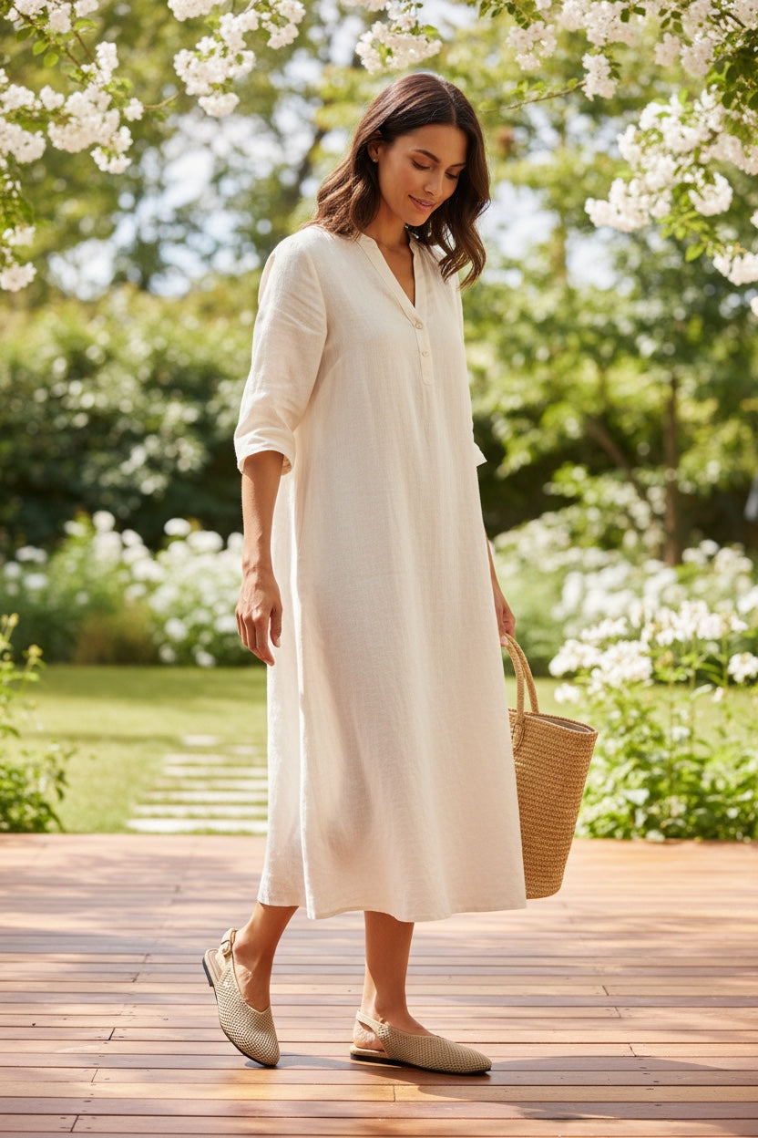 Side view of Rioz Sand Airknit Slingbacks, breathable open-mesh almond-toe knit flats for women.