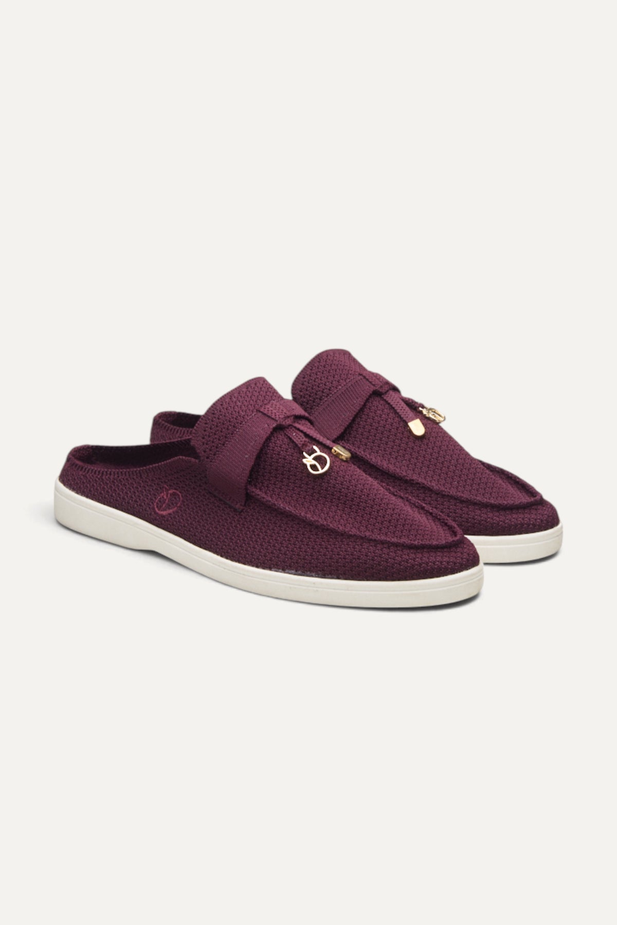 Coco Mules in Wine, rPET knit, machine washable