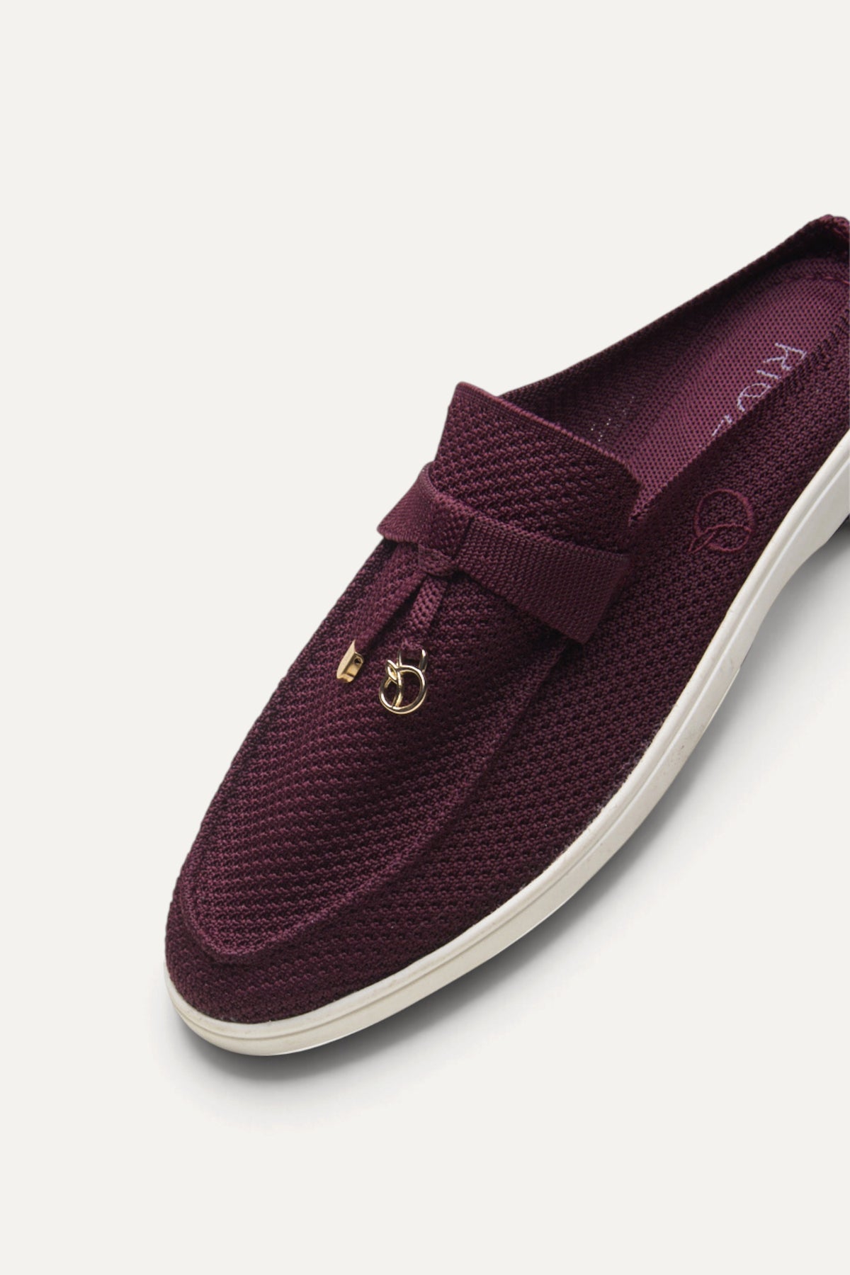 Coco Mules in Wine, rPET knit, machine washable
