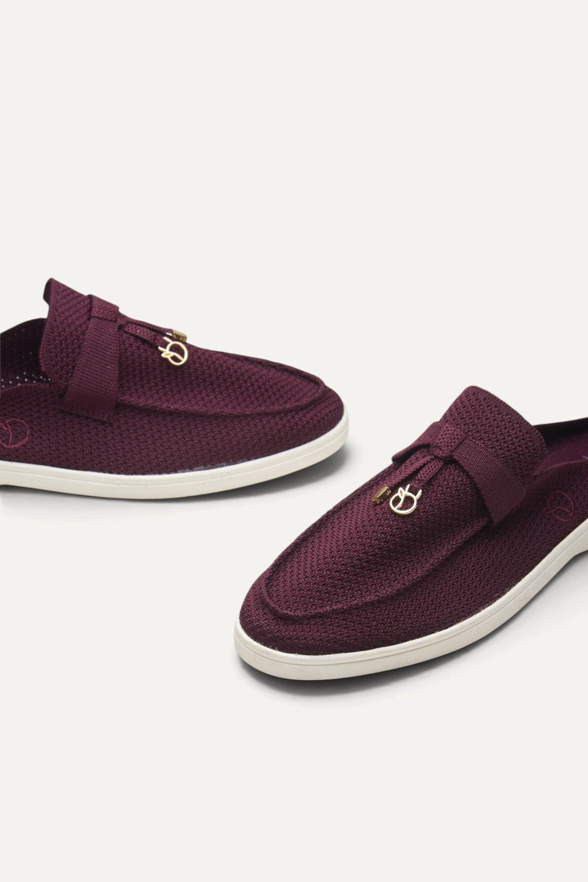 Coco Mules in Wine, rPET knit, machine washable