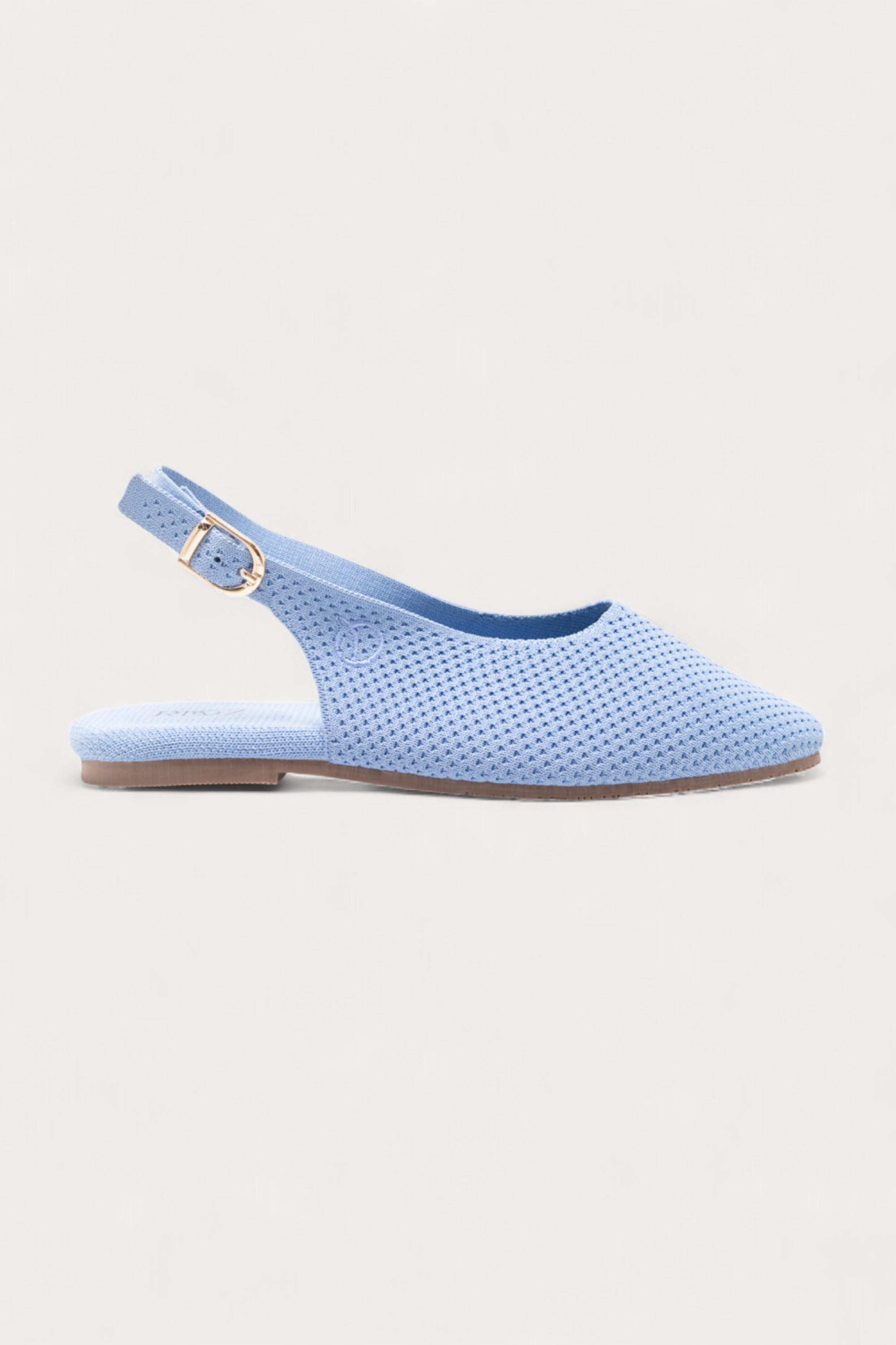  Rioz blue breathable knitted slingbacks  flats for women with eco-friendly fabric and cushioned sole 