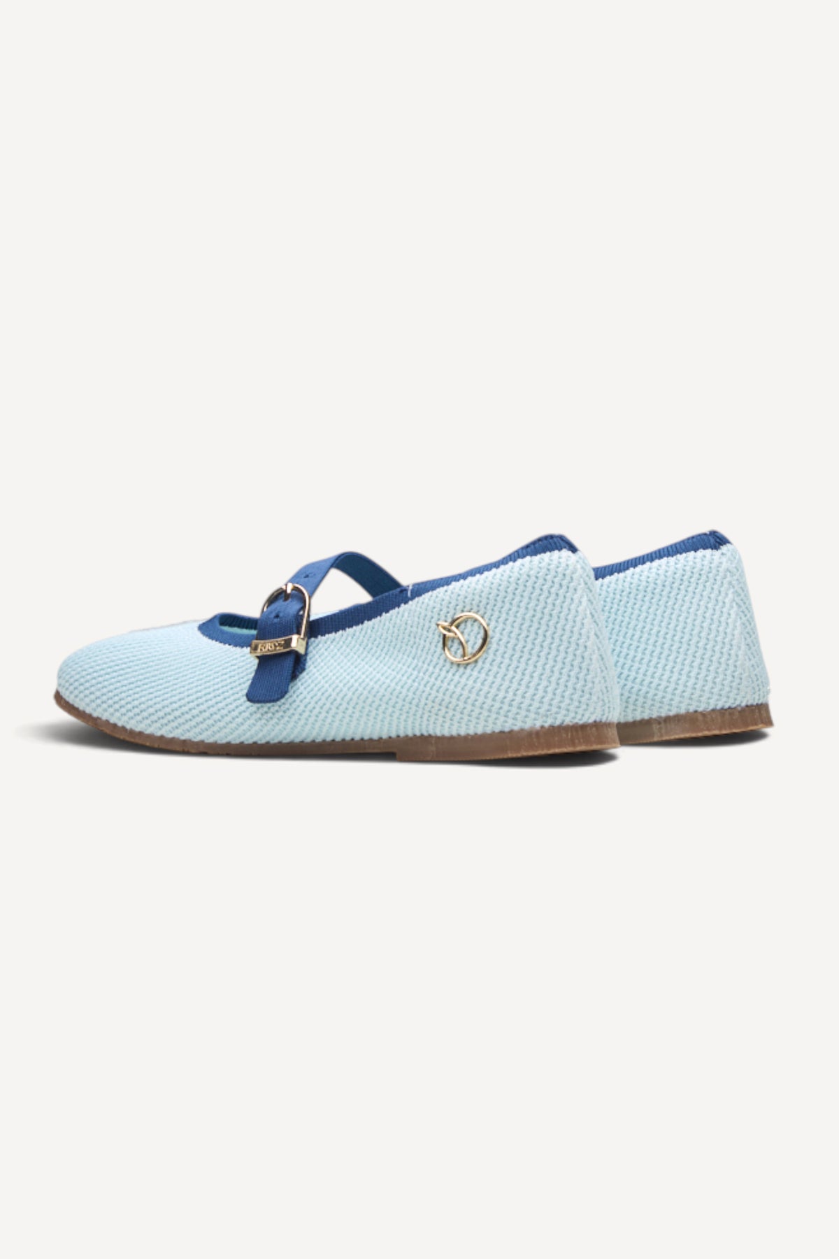 Square Toe Metro Duet Mary Janes in Ocean, rPET knit, machine washable
