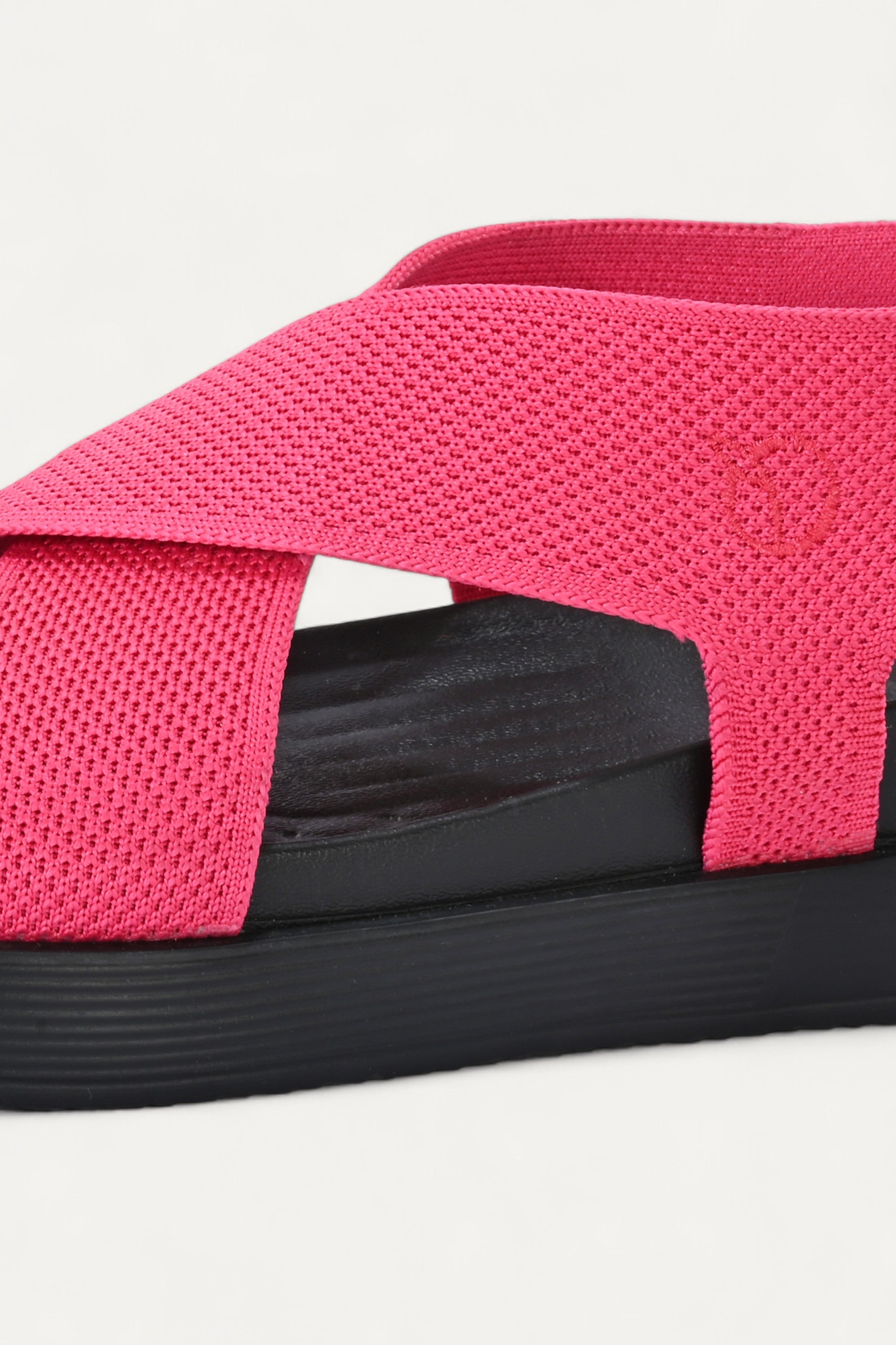 Rioz pink casual sandals for women with breathable knit straps and cushioned sole eco-friendly fabric and cushioned sole 
