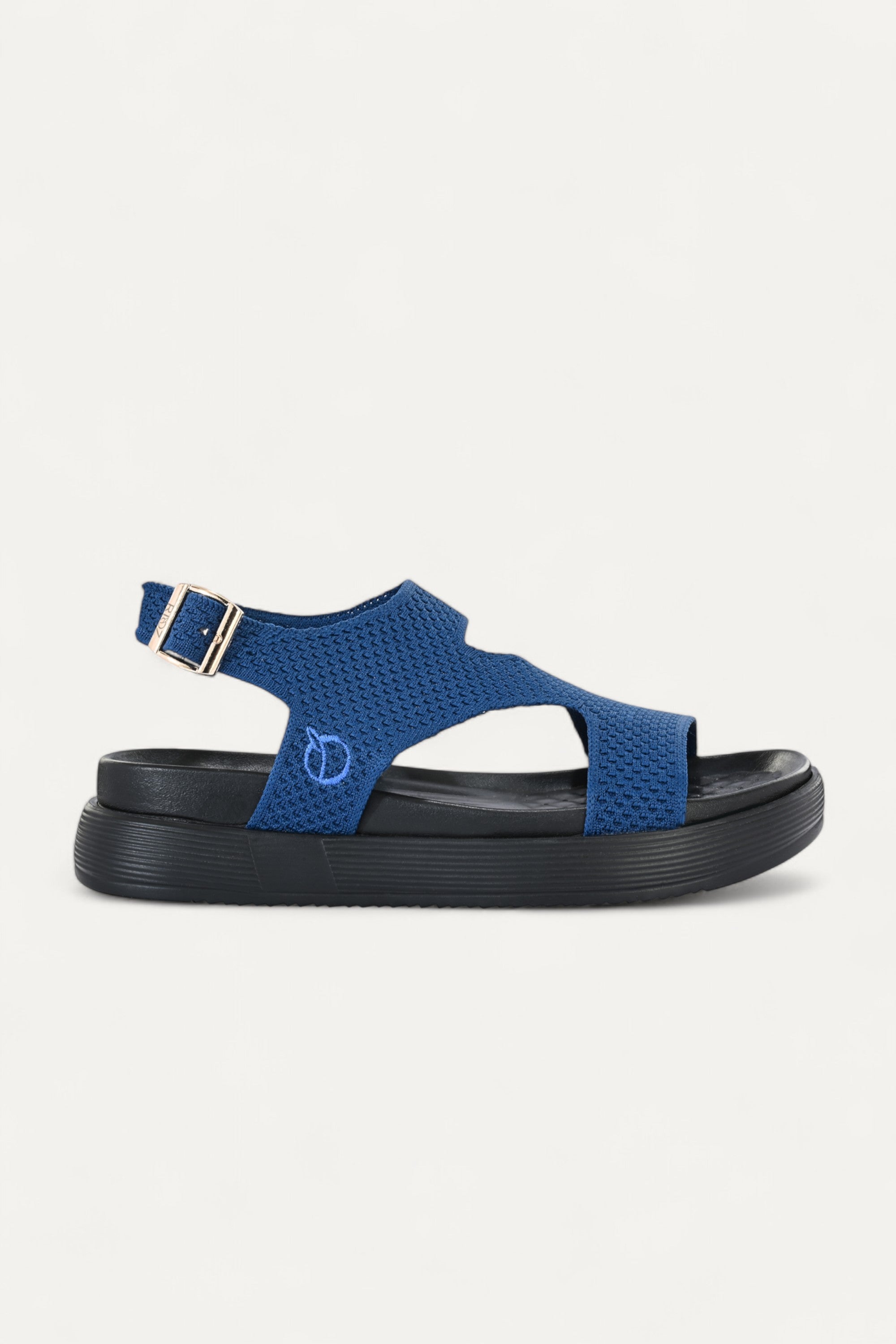 Rioz black casual sandals for women with breathable knit straps and cushioned sole eco-friendly fabric and cushioned sole 