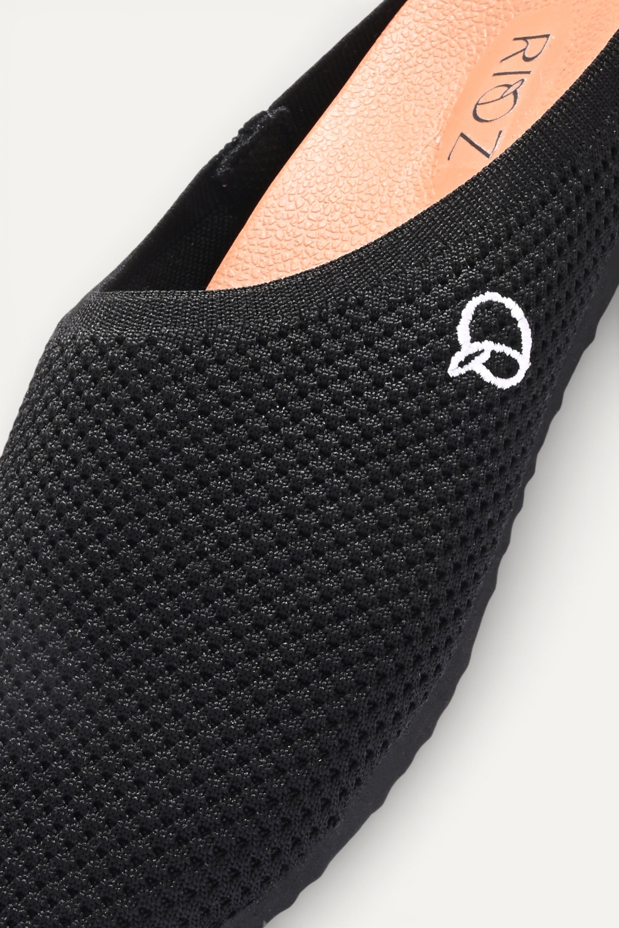 Rioz women black slip-on loafers breathable, knit fabric  and soft cushioned insole casual footwear