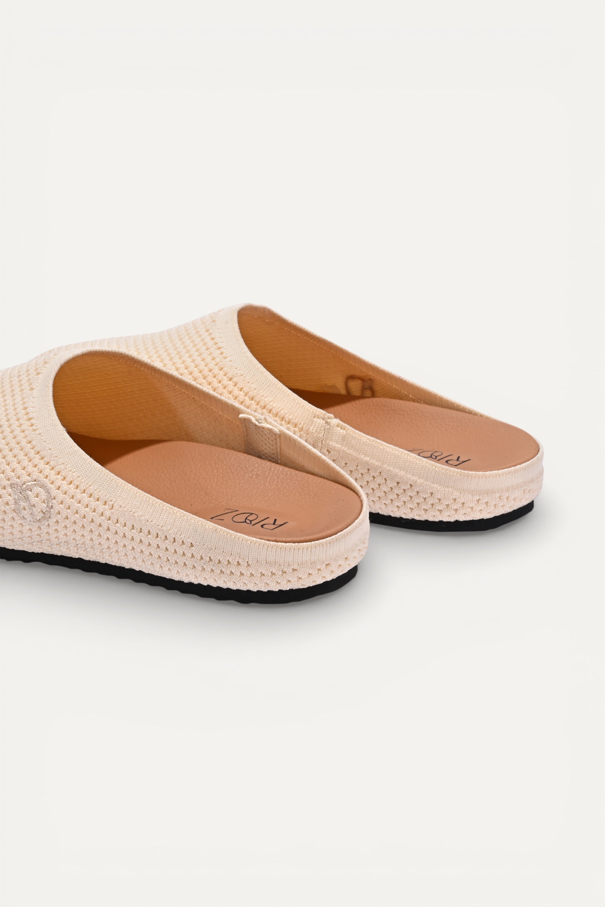 Rioz women beige slip-on loafers breathable, knit fabric  and soft cushioned insole casual footwear