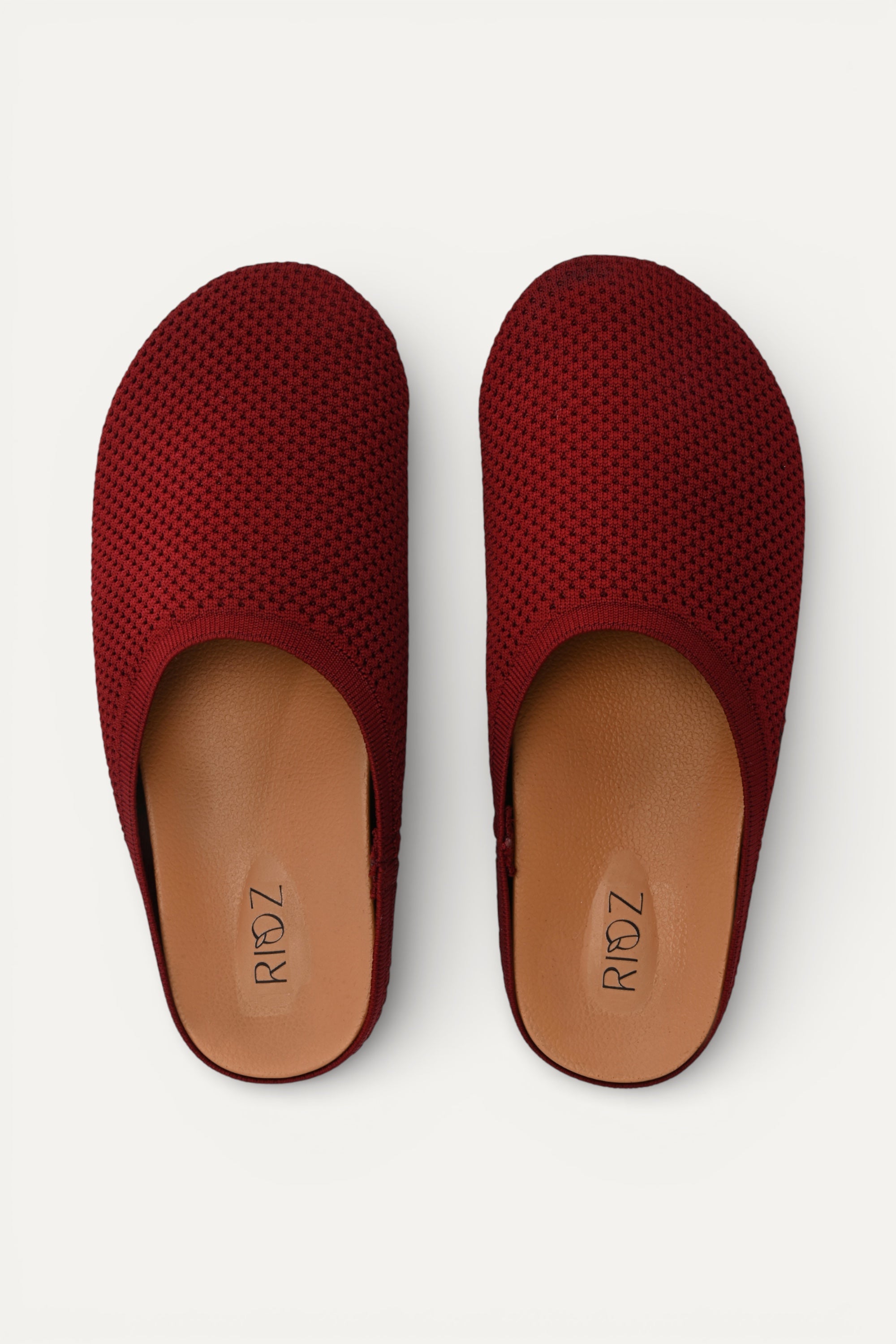 Rioz women maroon slip-on loafers breathable, knit fabric  and soft cushioned insole casual footwear