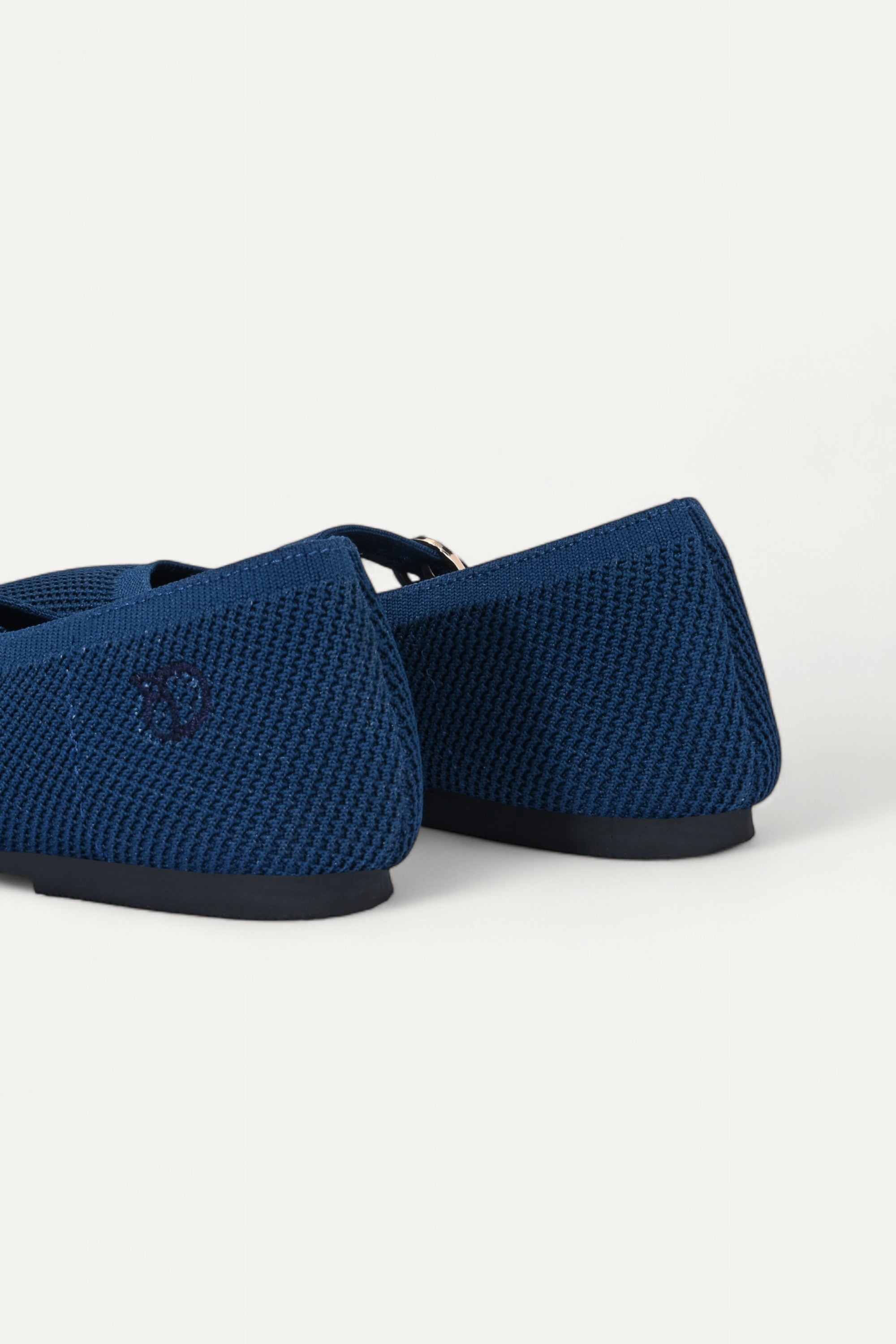 Rioz Blue Mary Jane flats for women with breathable knit fabric and adjustable strap-eco friendly Jane flats-sustainable footwear