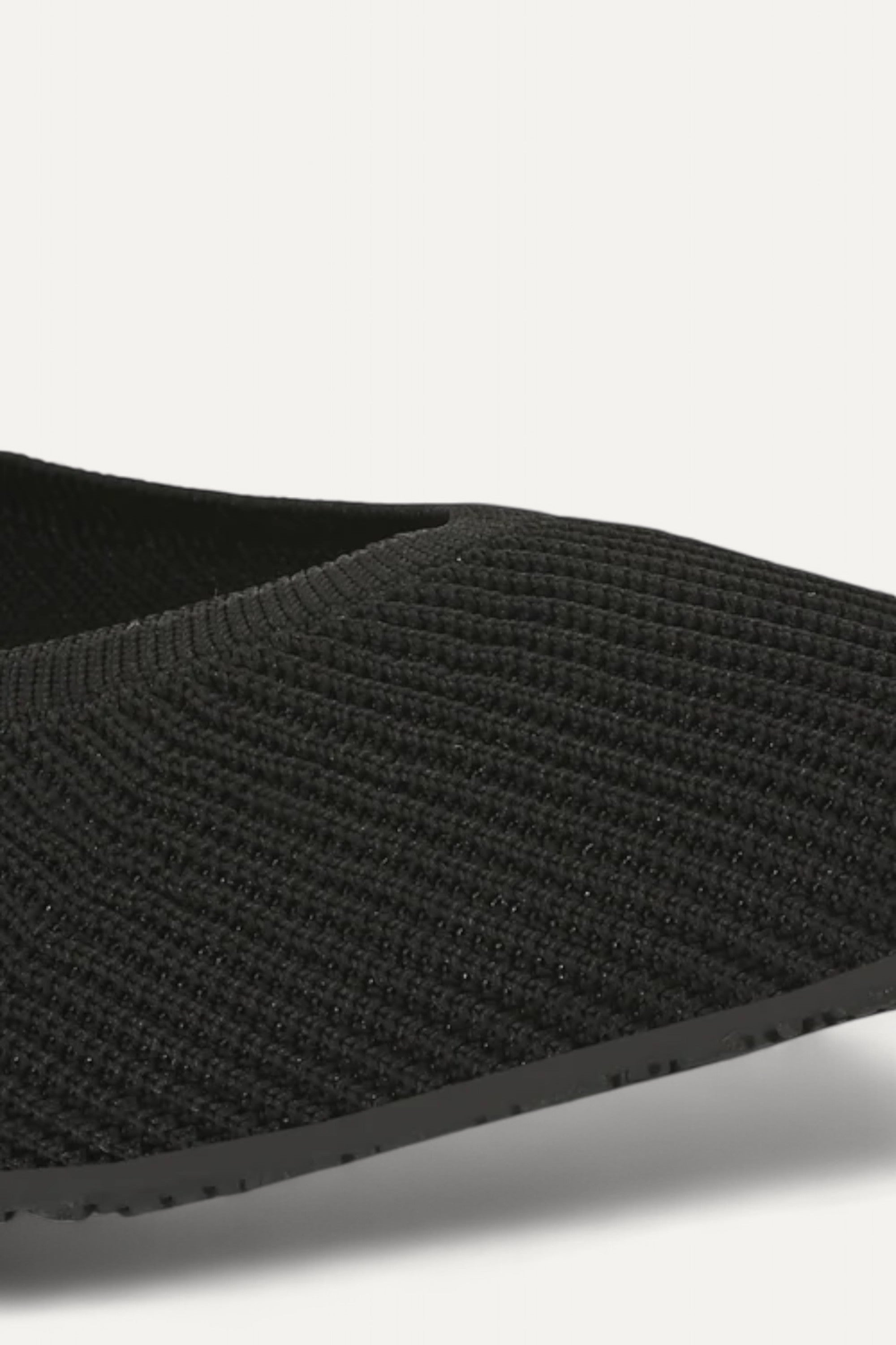 Rioz black pointed toe flats for women with breathable knit fabric and lightweight sole-eco friendly footwear