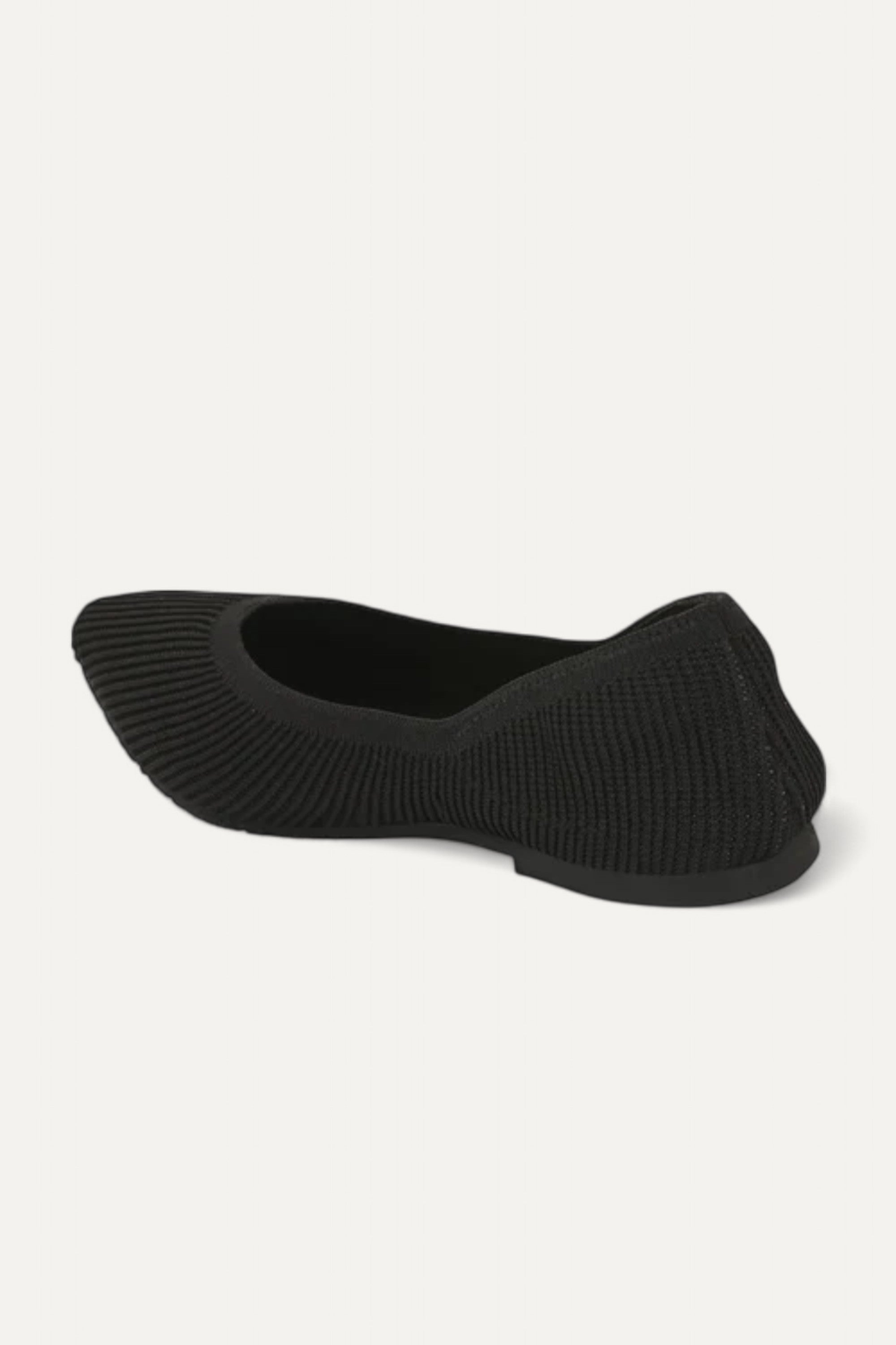 Rioz black pointed toe flats for women with breathable knit fabric and lightweight sole-eco friendly footwear