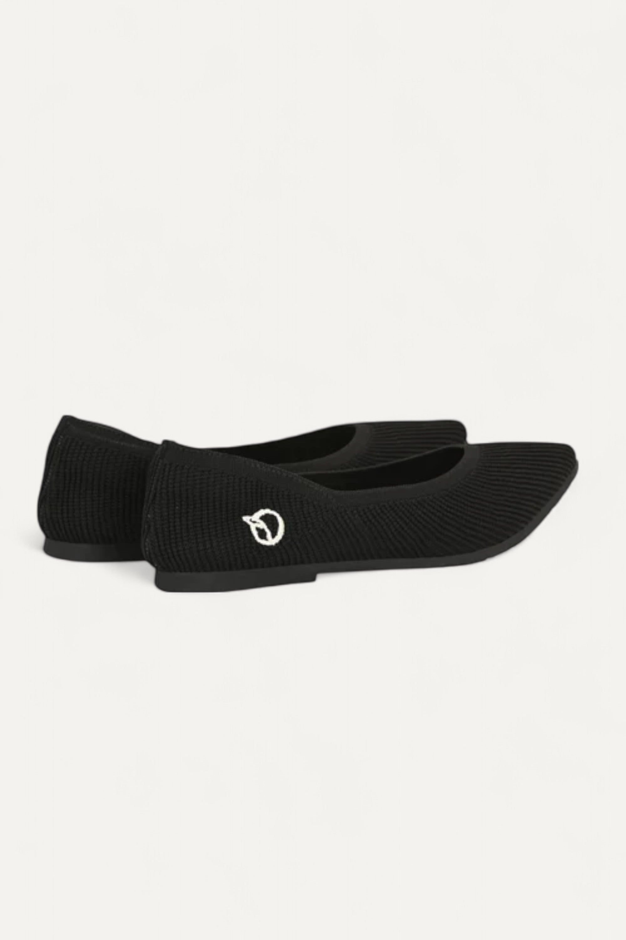 Rioz black pointed toe flats for women with breathable knit fabric and lightweight sole-eco friendly footwear