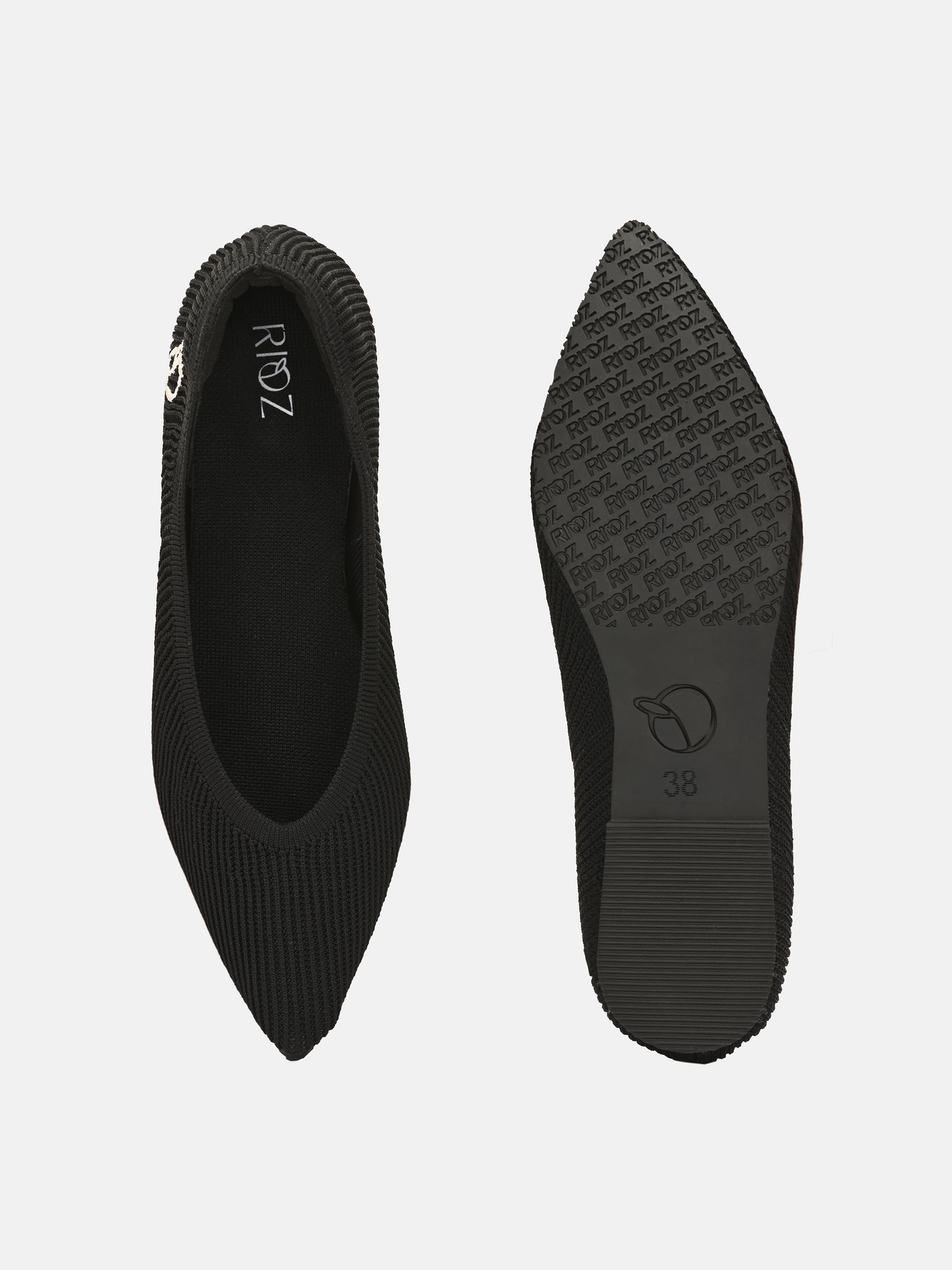 rioz-bellies for women - black bellies-bellies footwear-footwear for women-bellies flat -flat bellies for girls- black sandals-black flats