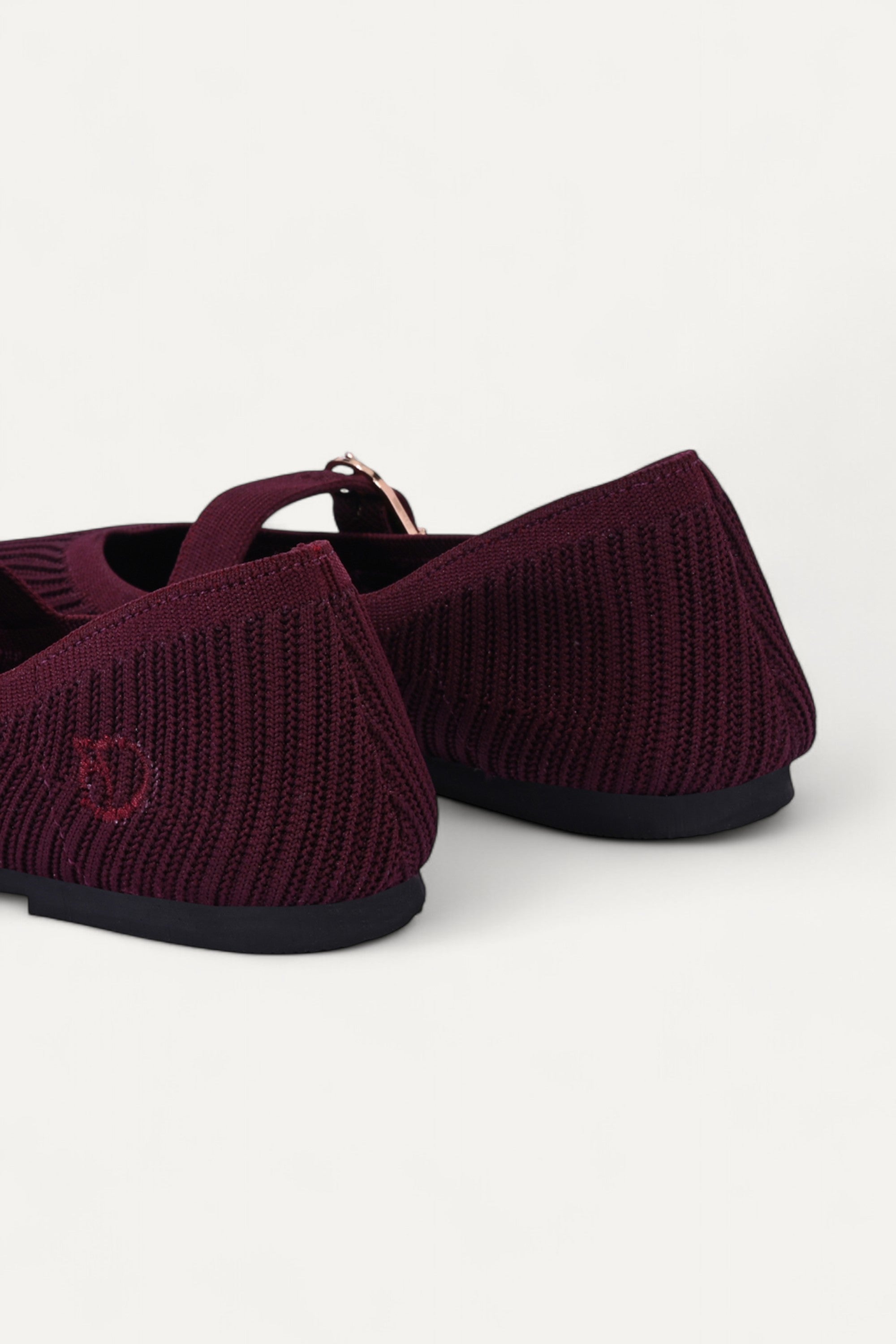 Rioz Maroon Veloce Mary Janes for women with breathable knit fabric and adjustable strap-eco friendly Jane flats-sustainable footwear