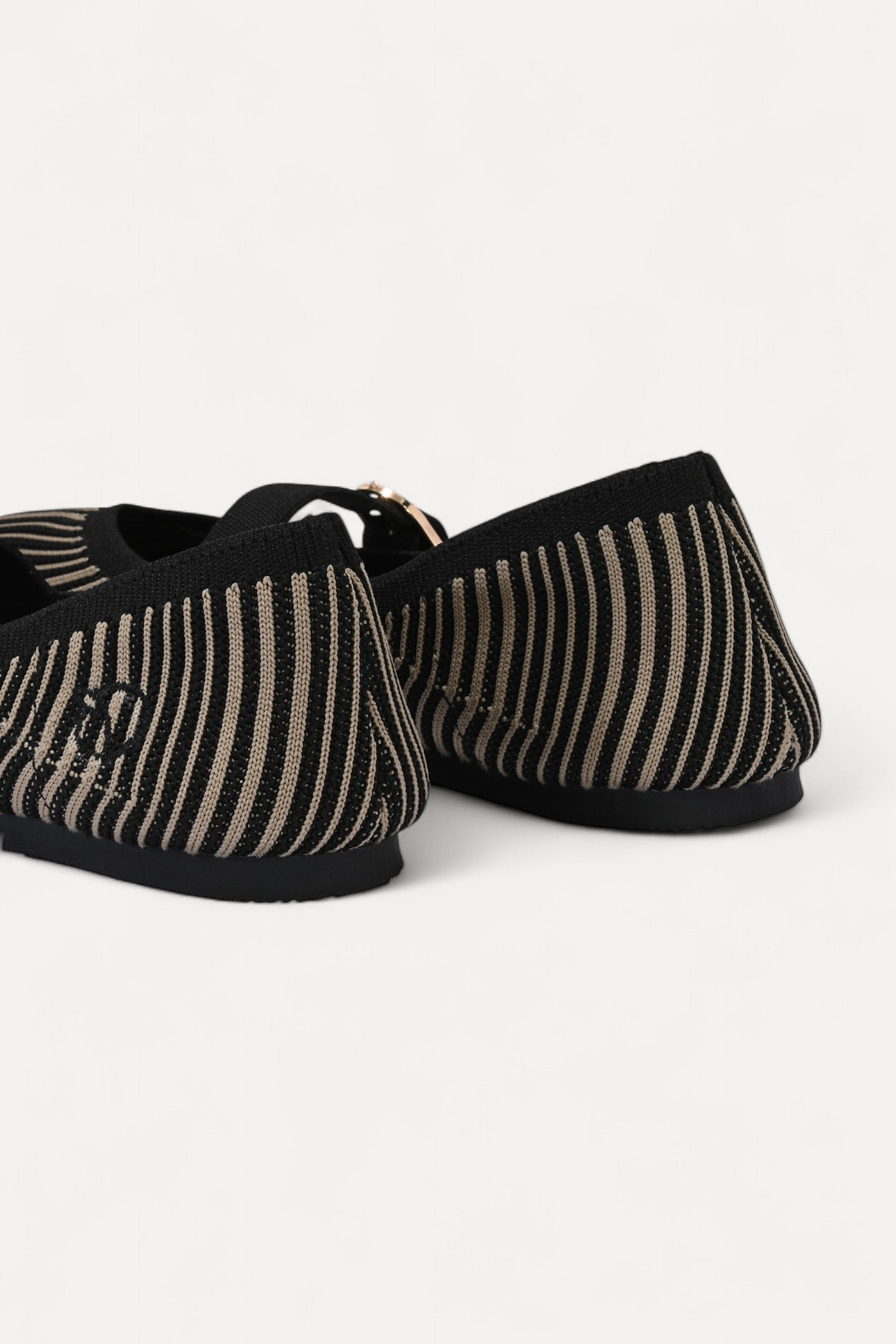 Rioz Black Veloce Mary Janes for women with breathable knit fabric and adjustable strap-eco friendly Jane flats-sustainable footwear