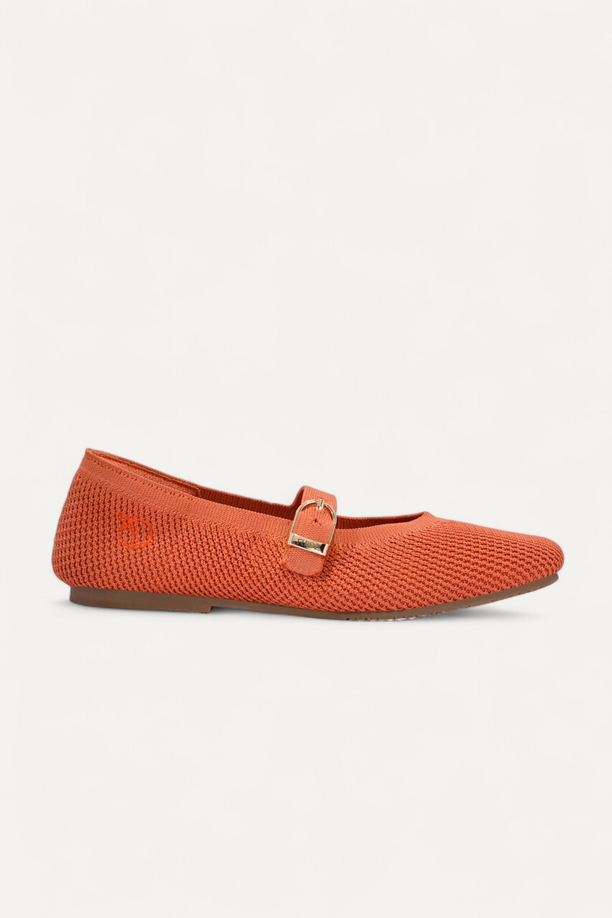 Rioz peach Mary Jane flats for women with breathable knit fabric and adjustable strap-eco friendly Jane flats-sustainable footwear