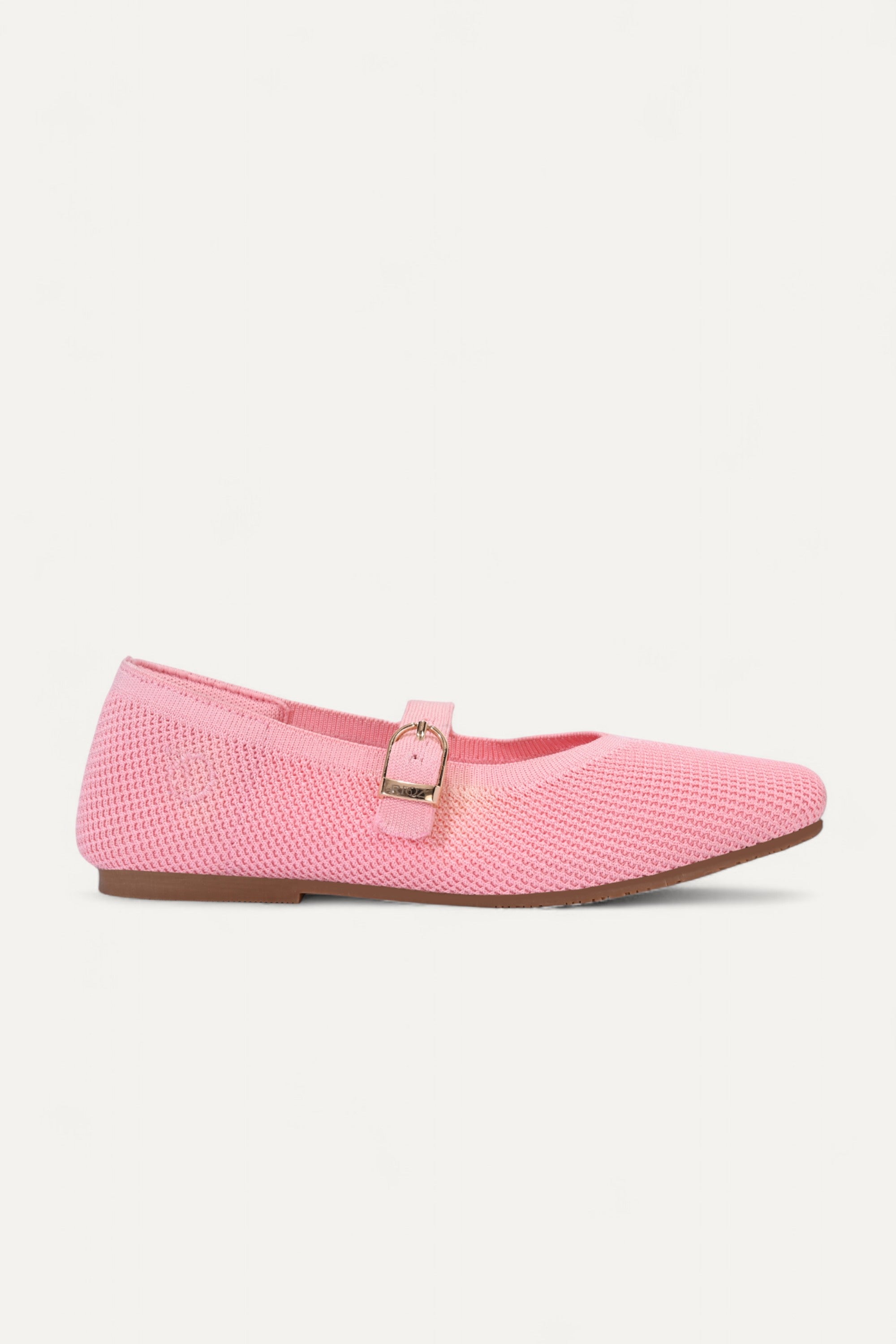 Rioz pink Mary Jane flats for women with breathable knit fabric and adjustable strap-eco friendly Jane flats-sustainable footwear