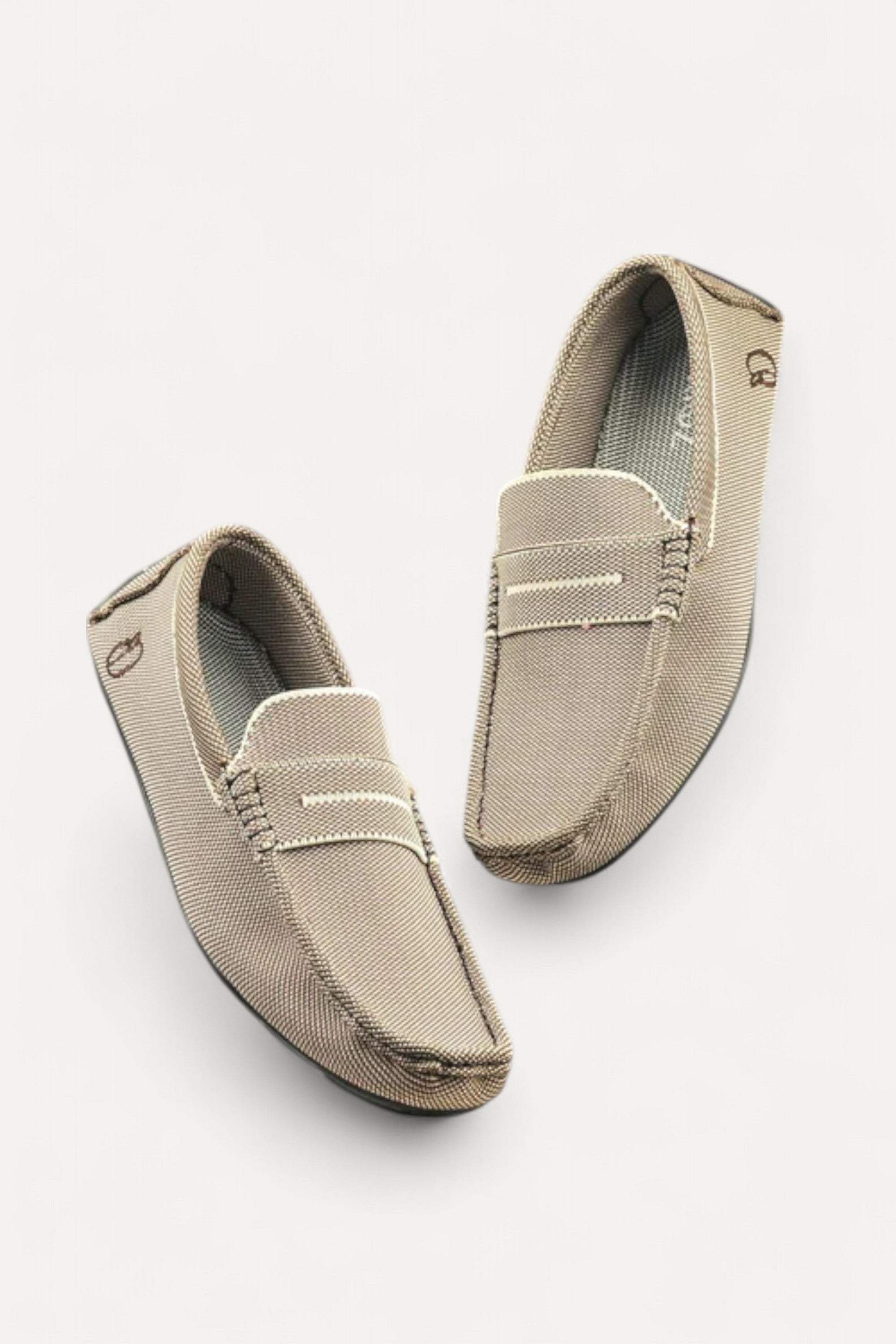 Rioz all-day-man-loafer-tan for women with breathable knit straps and cushioned sole eco-friendly fabric and cushioned sole 