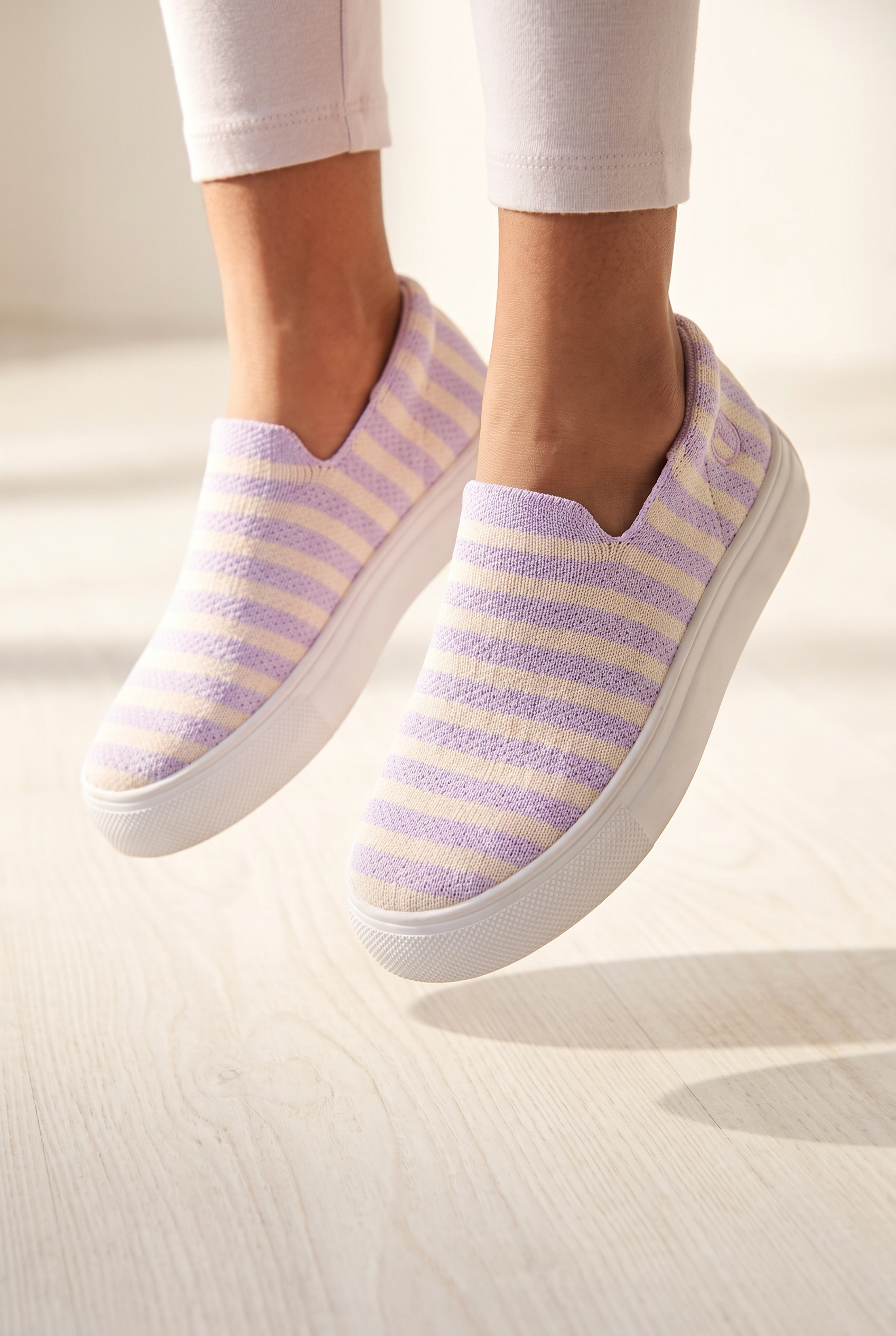 Kids Zippy Slip-On Sneakers Orchid foot closeup on girl