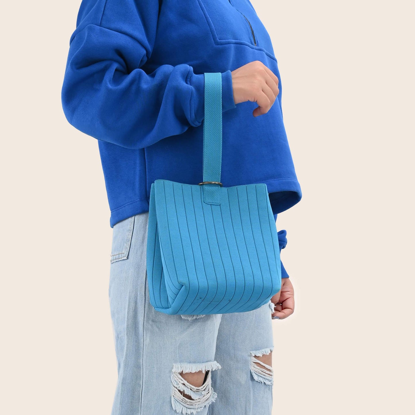 Jude - Mini Bucket Bag - Blue - Rioz