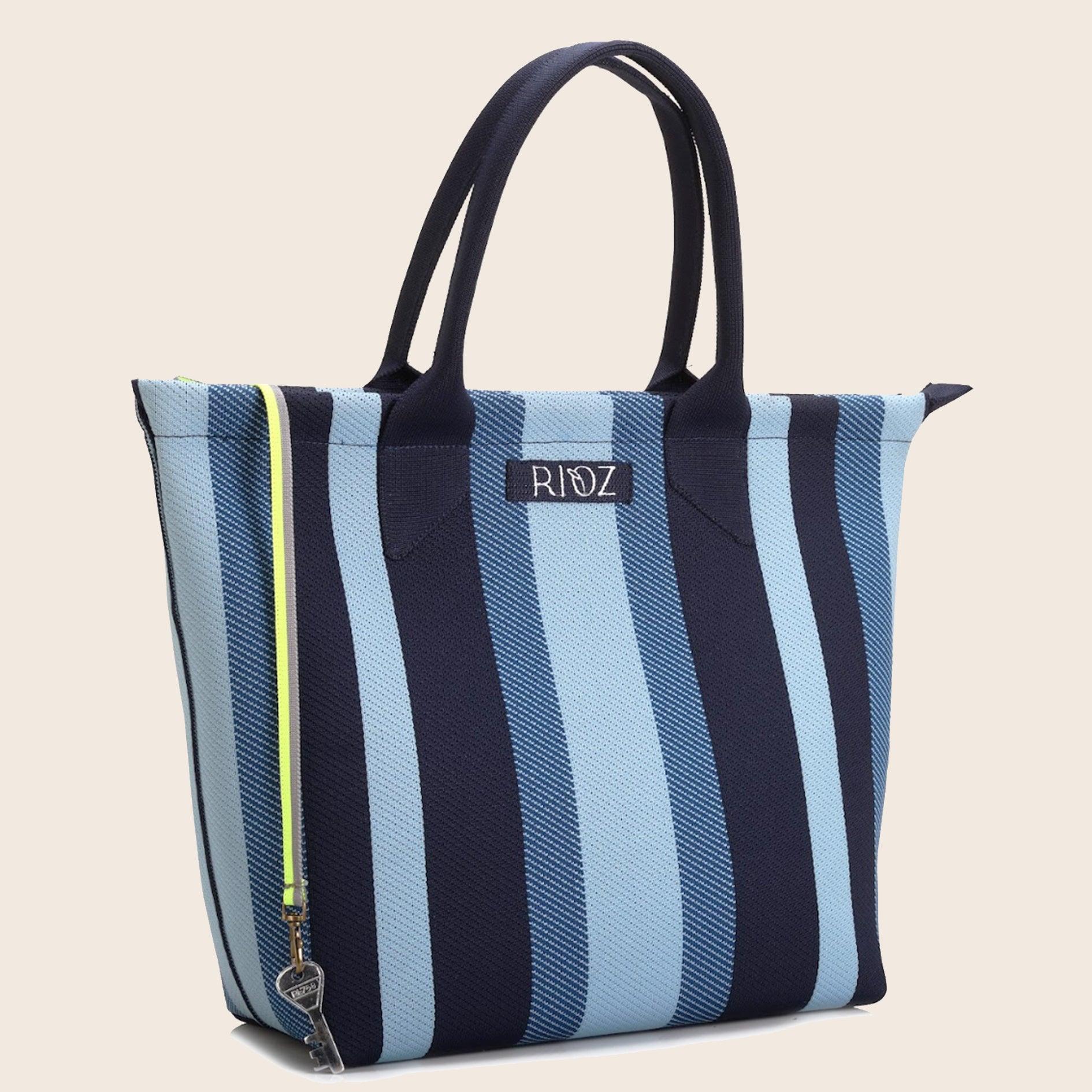 Raven - Carry Your Stripes Zipper Tote - Blue - Rioz