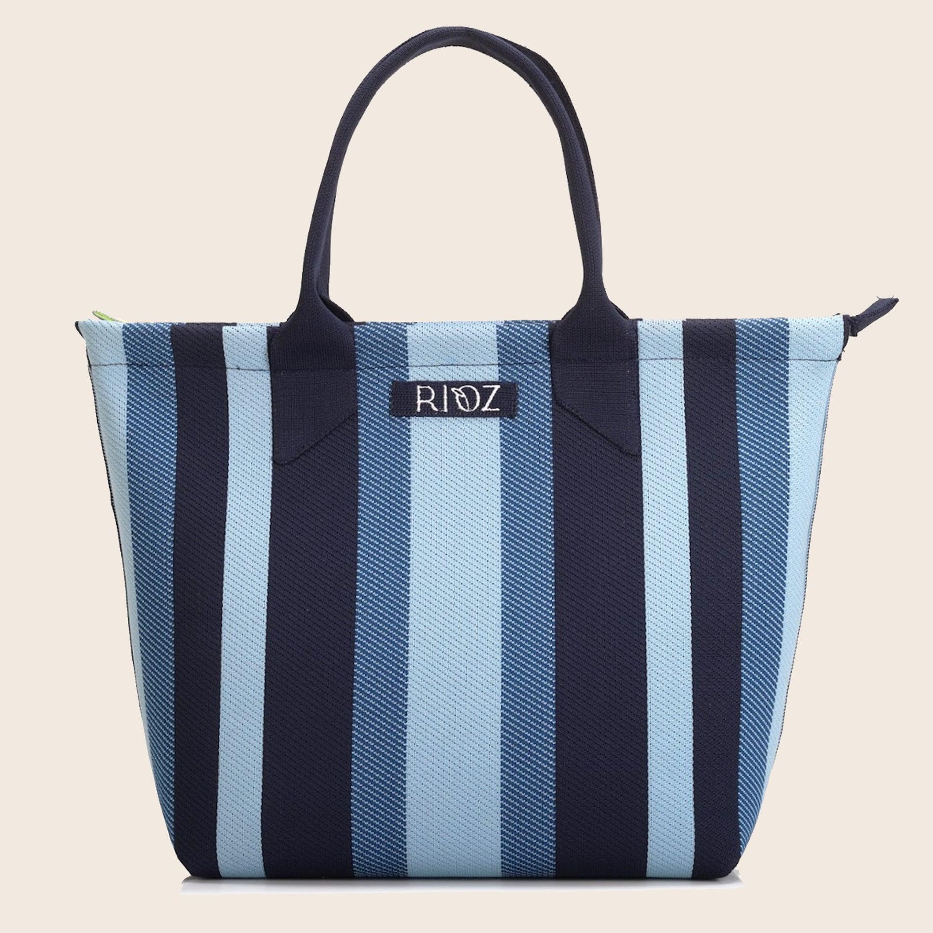 Raven - Carry Your Stripes Zipper Tote - Blue - Rioz