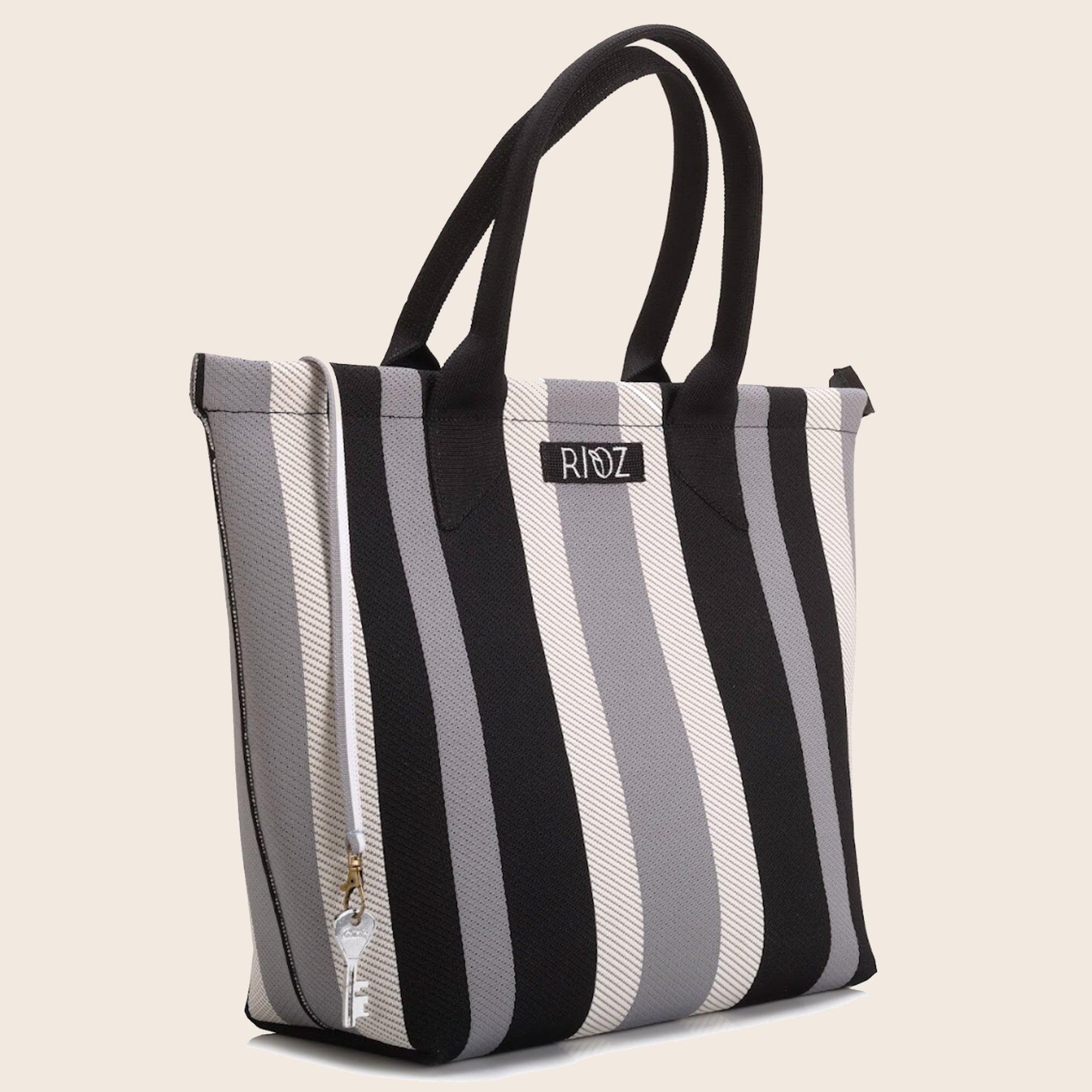 Raven - Carry Your Stripes Zipper Tote - Grey - Rioz