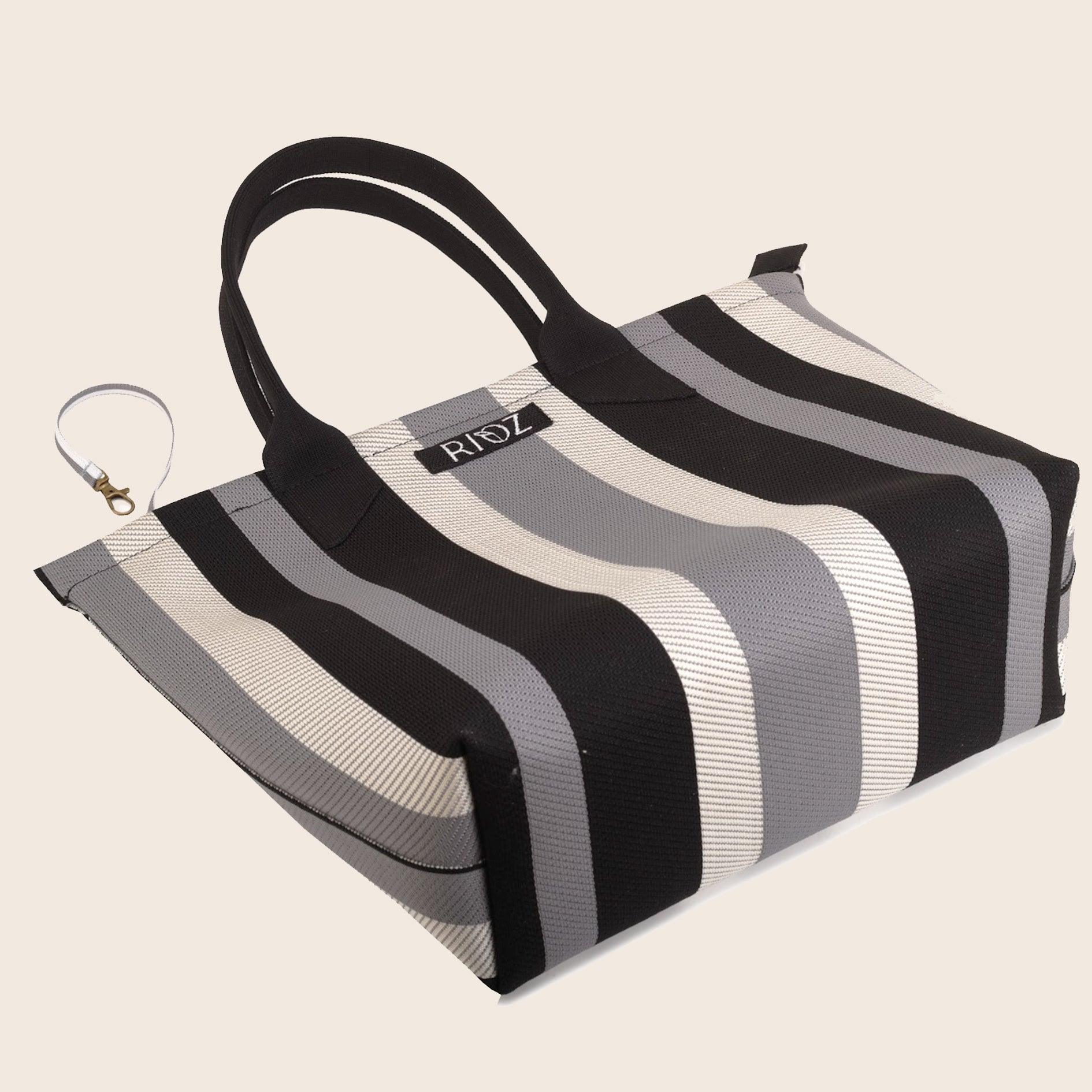 Raven - Carry Your Stripes Zipper Tote - Grey - Rioz