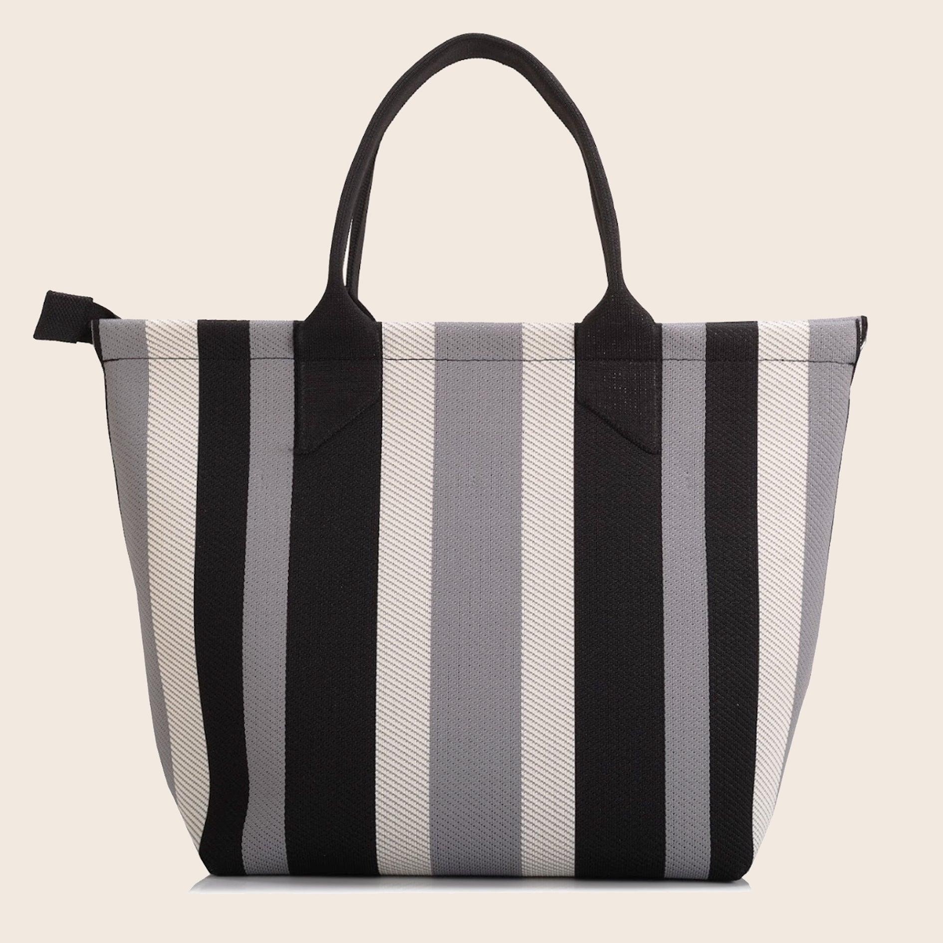 Raven - Carry Your Stripes Zipper Tote - Grey - Rioz