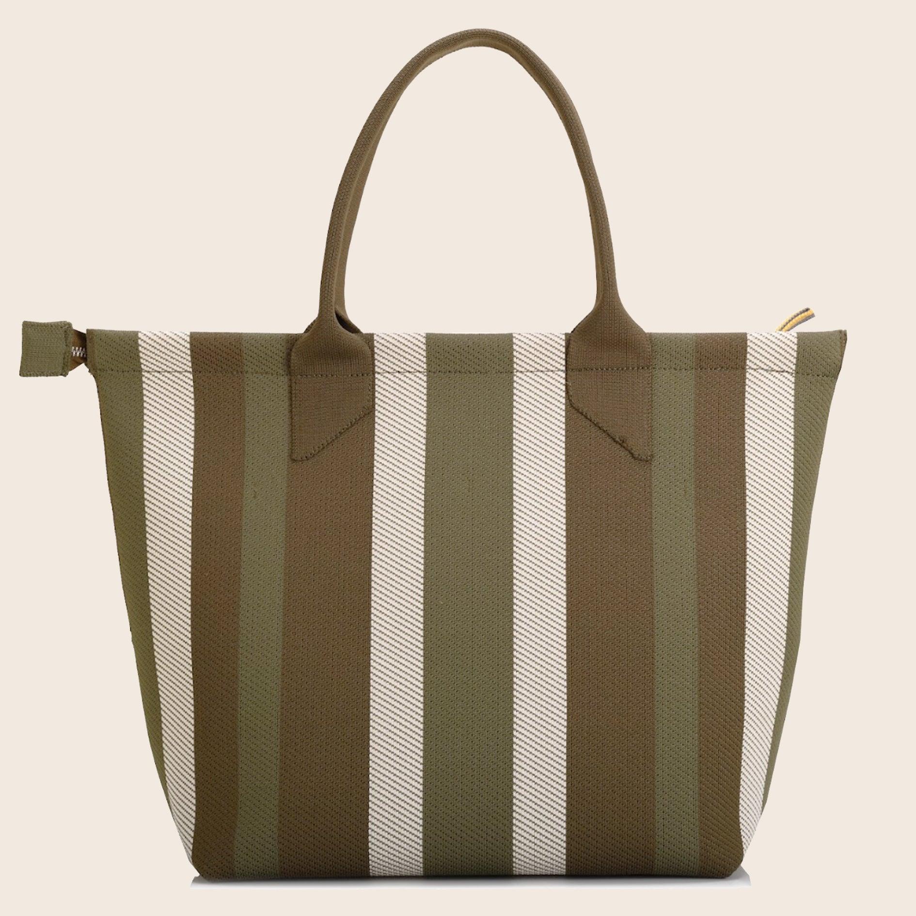 Raven - Carry Your Stripes Zipper Tote - Olive - Rioz