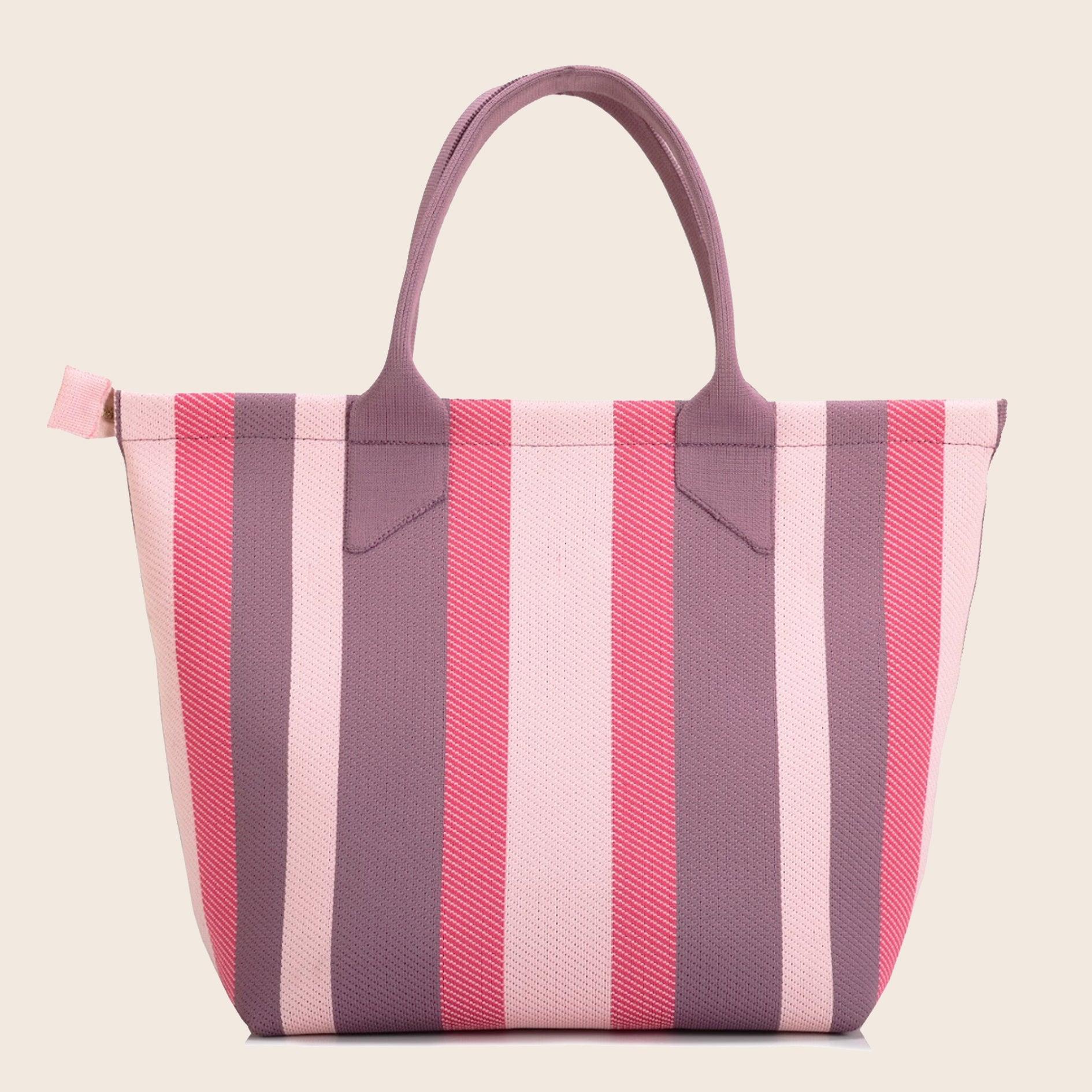 Raven - Carry Your Stripes Zipper Tote - Pink - Rioz